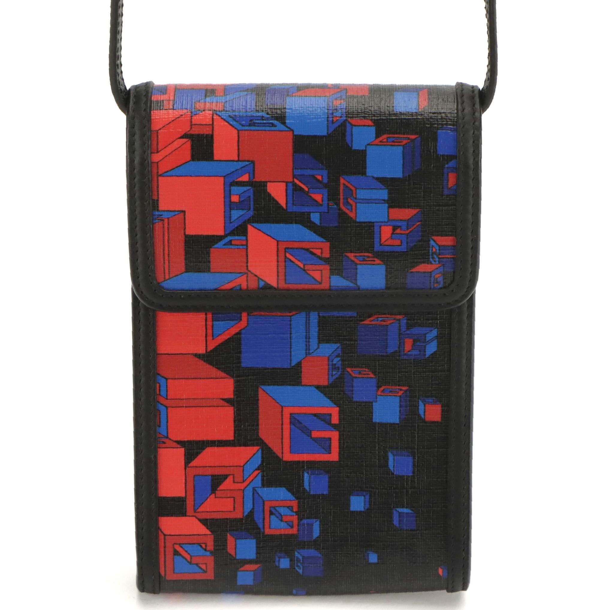 Gucci Multicolor Flap-Front Mini Crossbody Bag in Coated Canvas and Leather