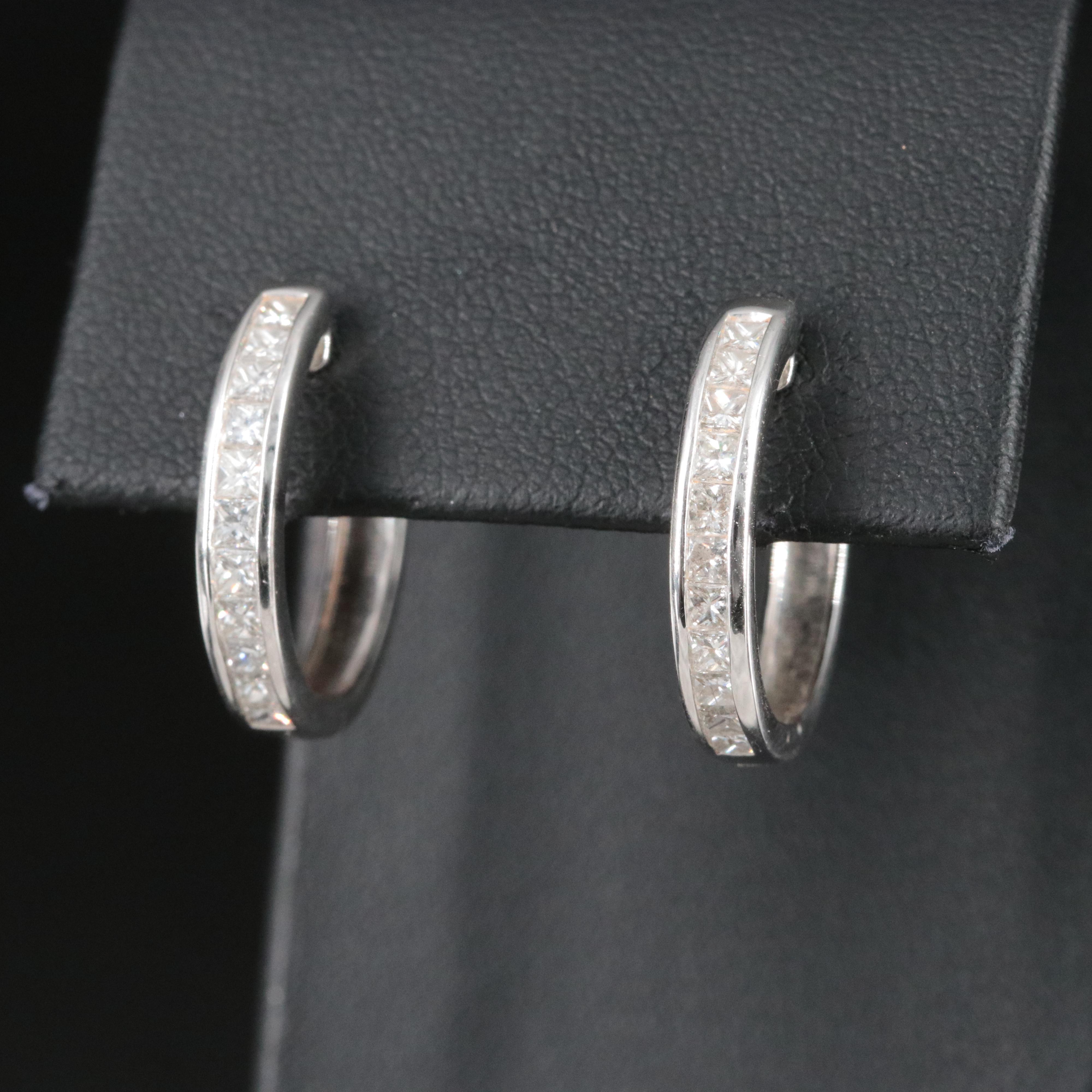 14K 0.55 CTW Diamond Hoop Earrings