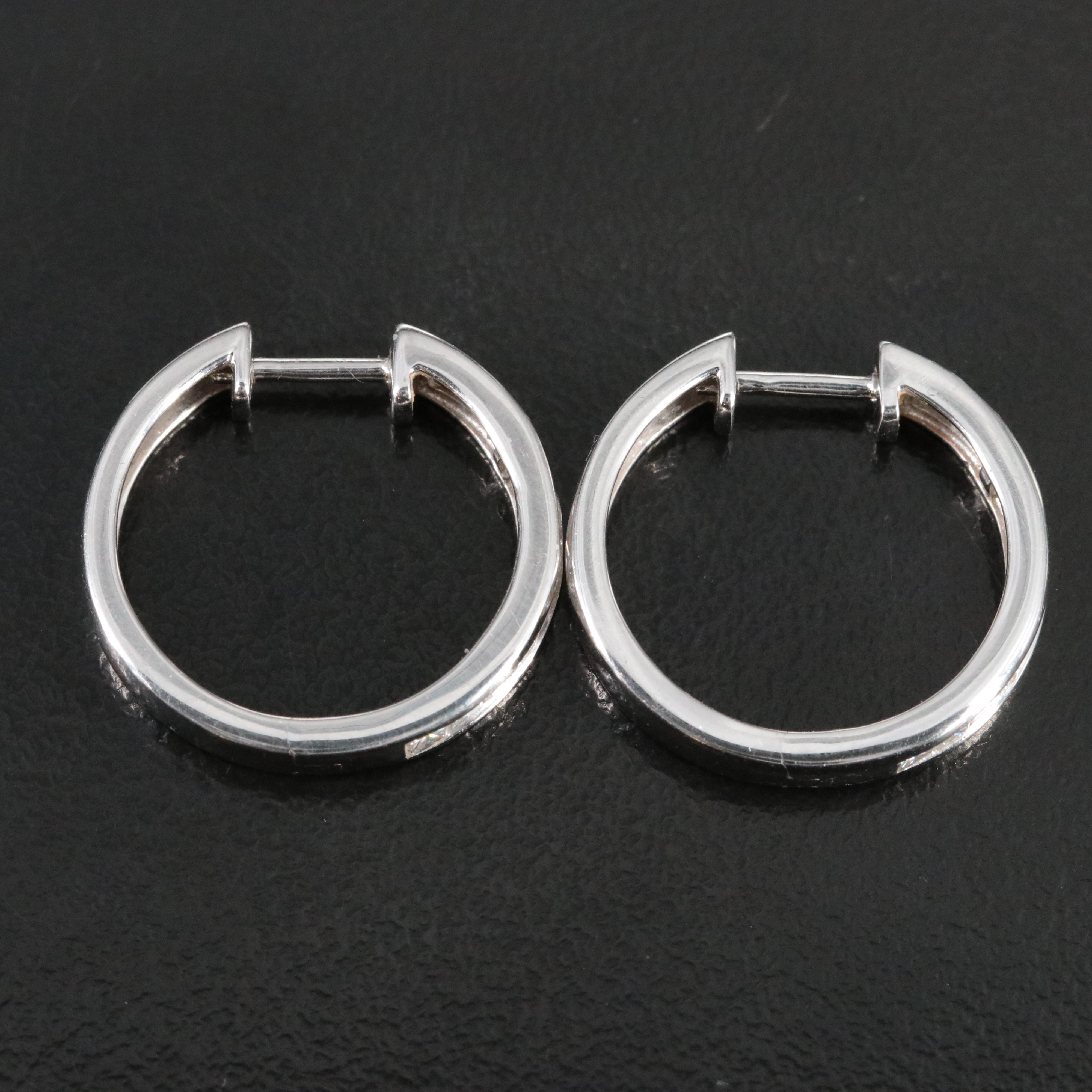14K 0.55 CTW Diamond Hoop Earrings