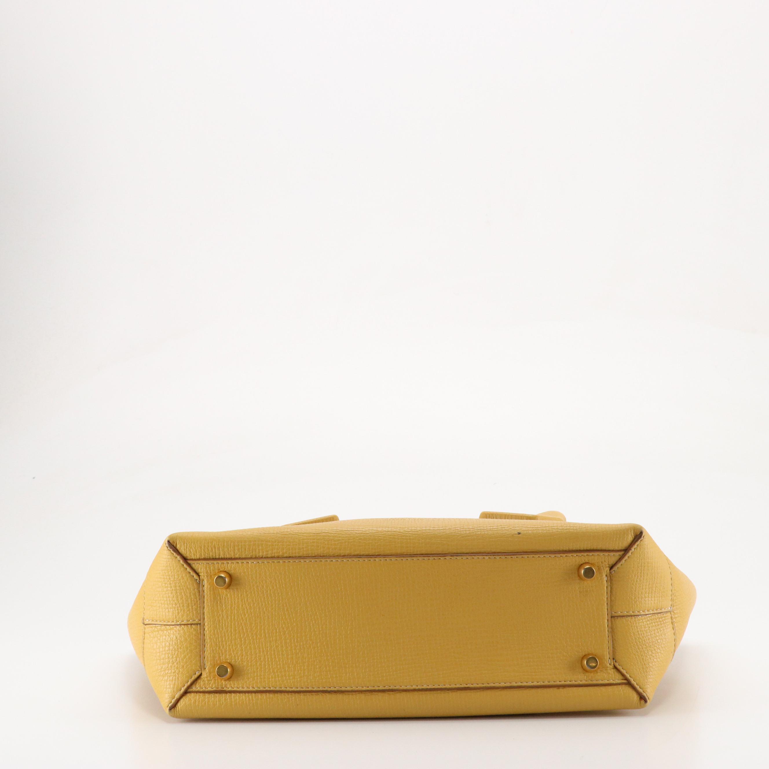 Bottega Veneta Arco Tote in Sunflower Yellow Leather with White Top Stitching