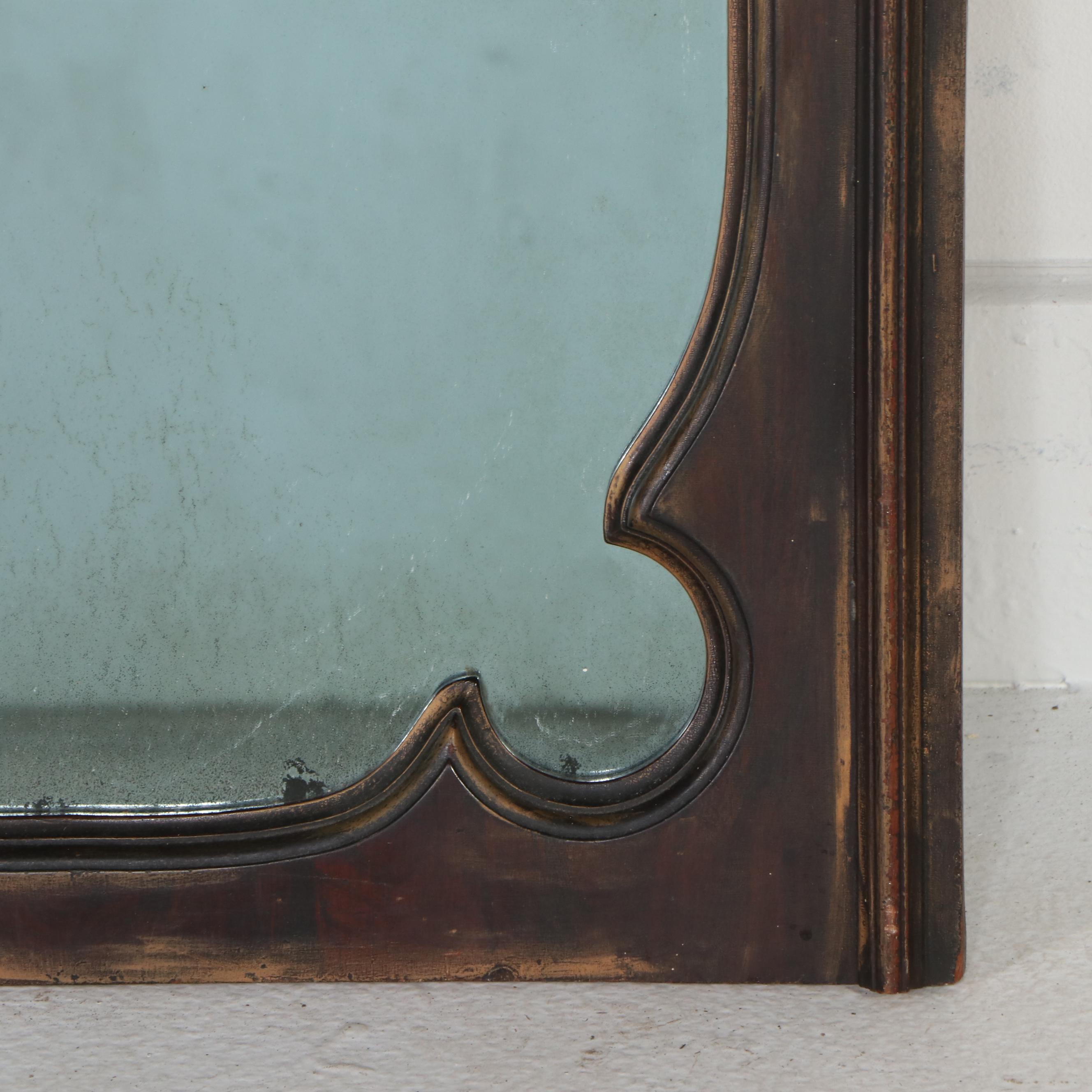 Gothic Revival Style Carved Wood Wall Mirror, Late 19th/ Early 20th Century