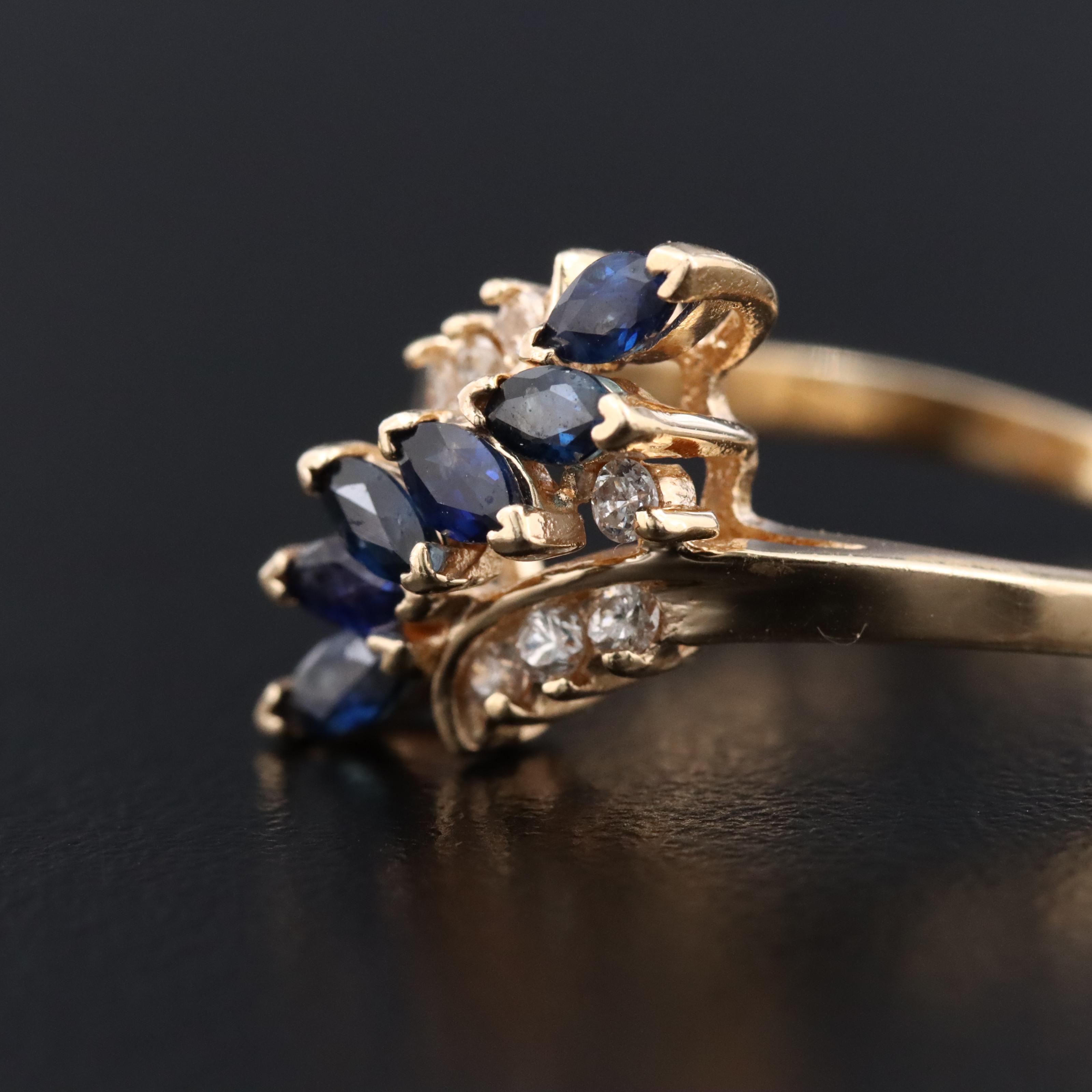 14K Sapphire and Diamond Ring
