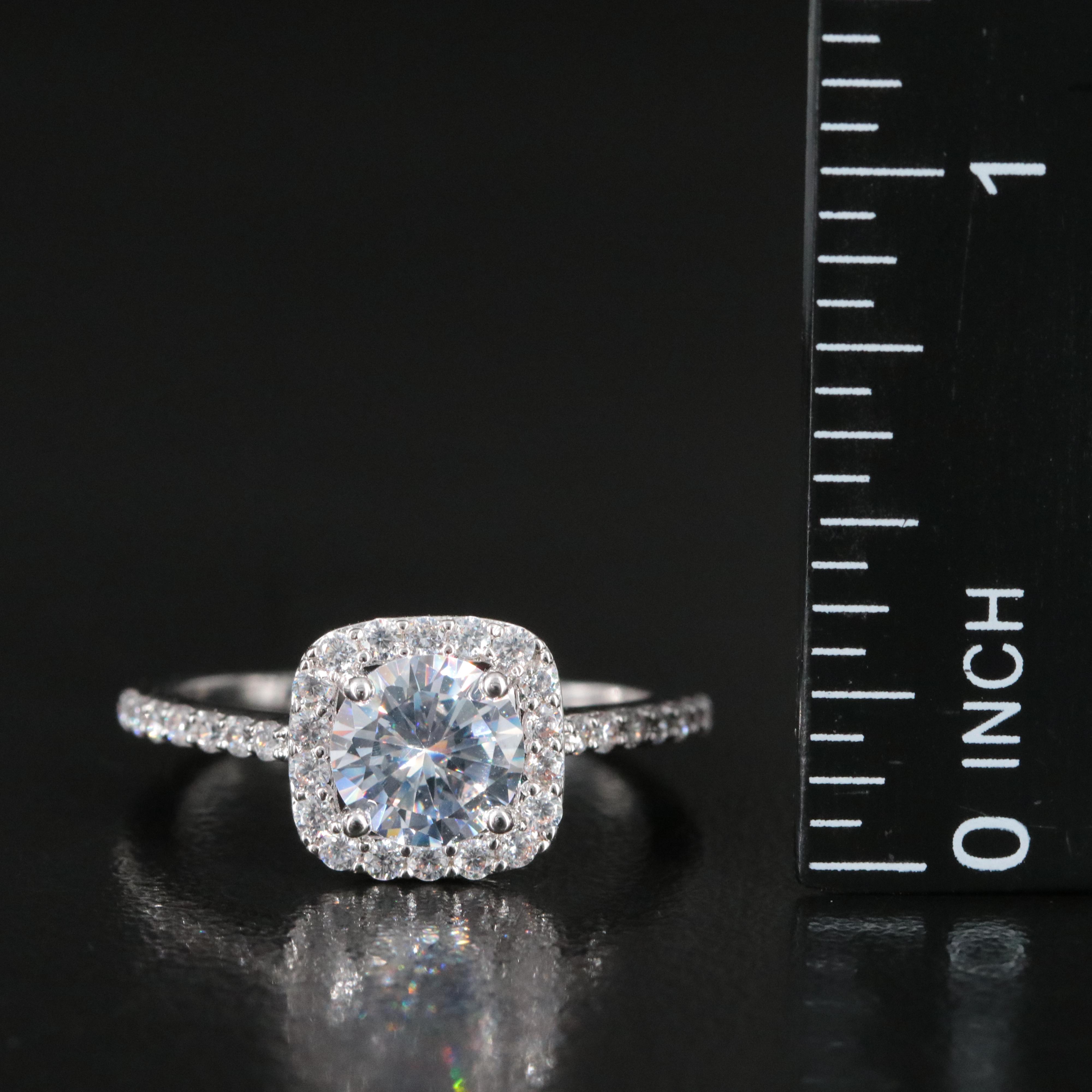Cubic Zirconia Halo Ring