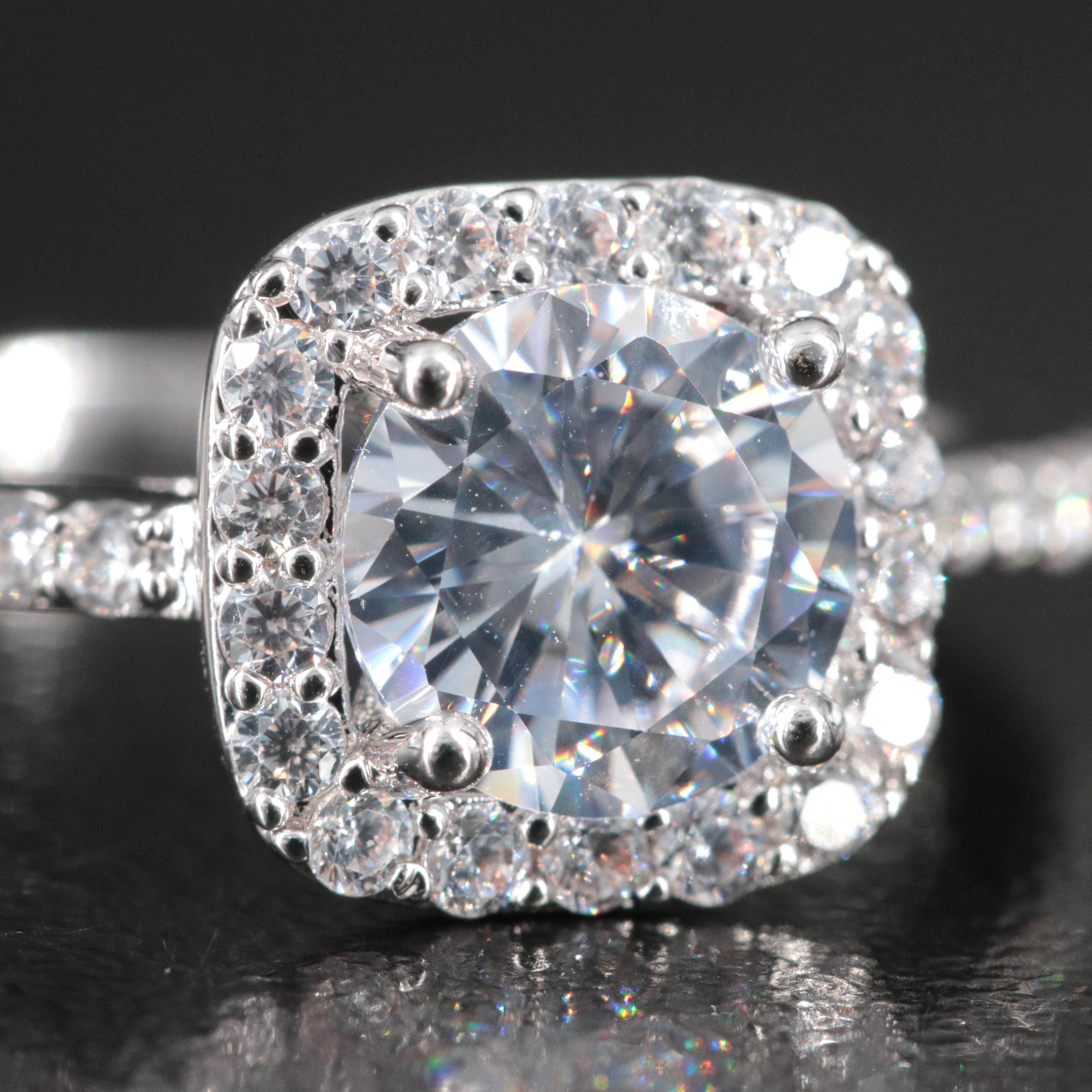 Cubic Zirconia Halo Ring