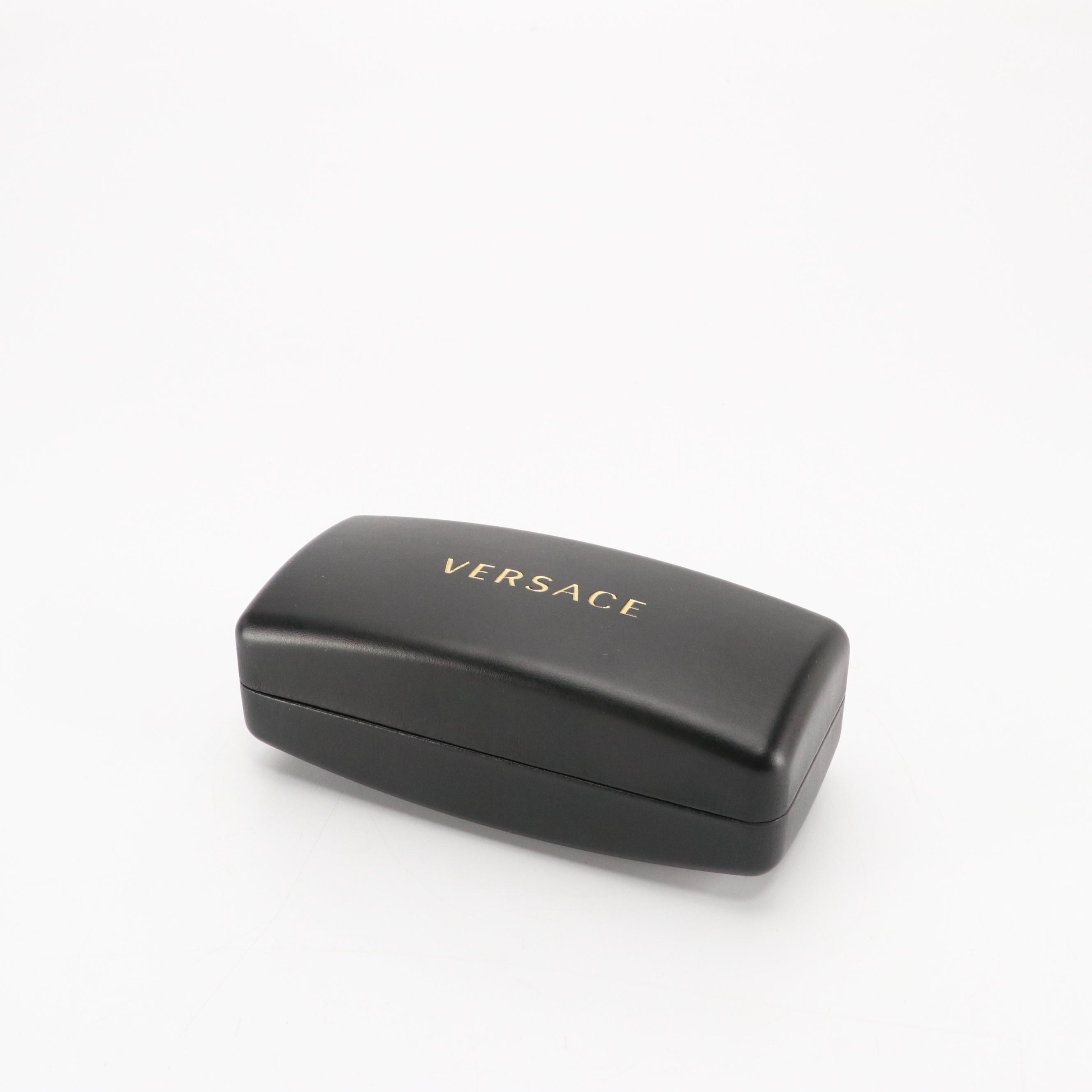 Versace Tubular Greca Cat-Eye Sunglasses in Black and Gold