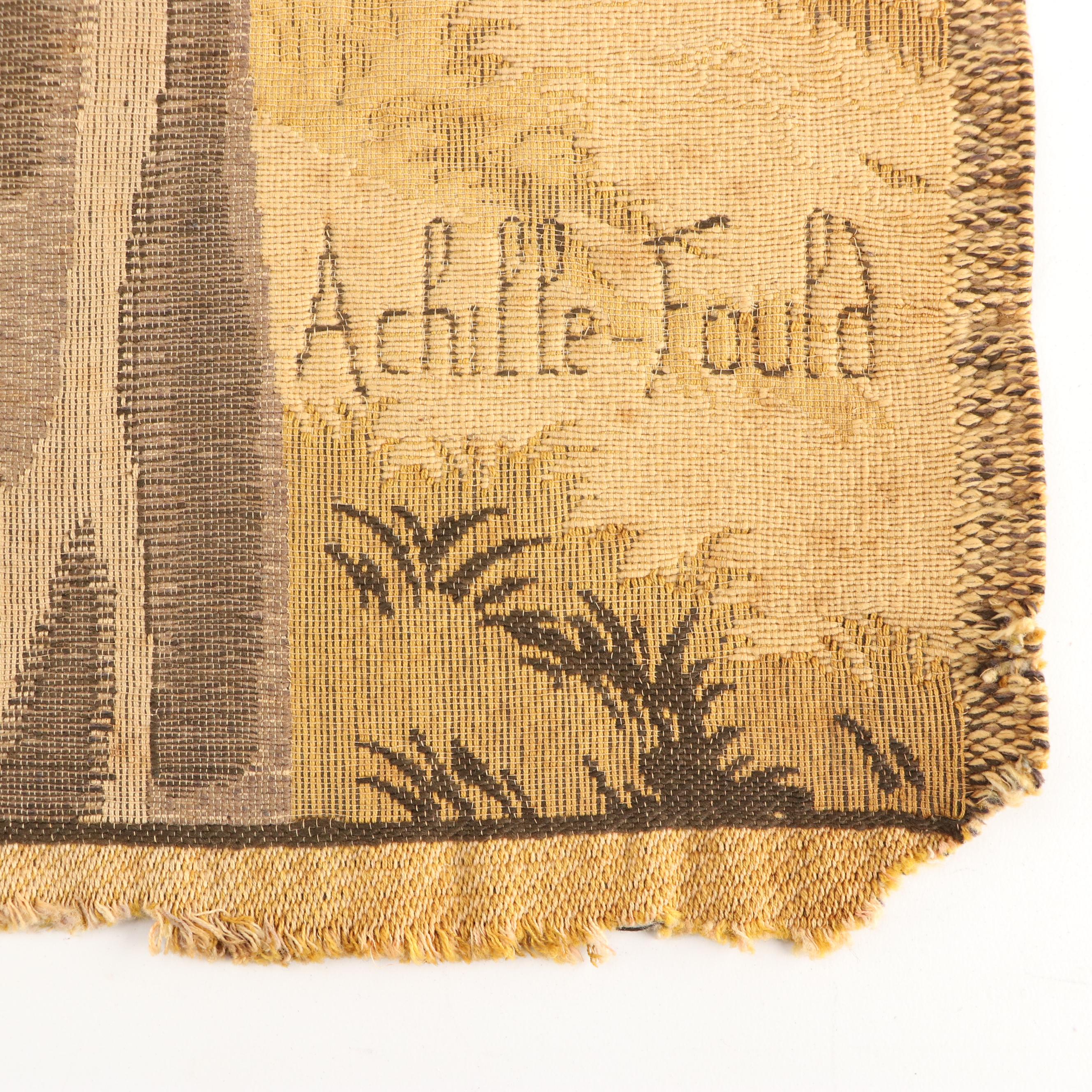 French Mechanic Jacquard Tapestry of Strolling Couple After Achille-Fould