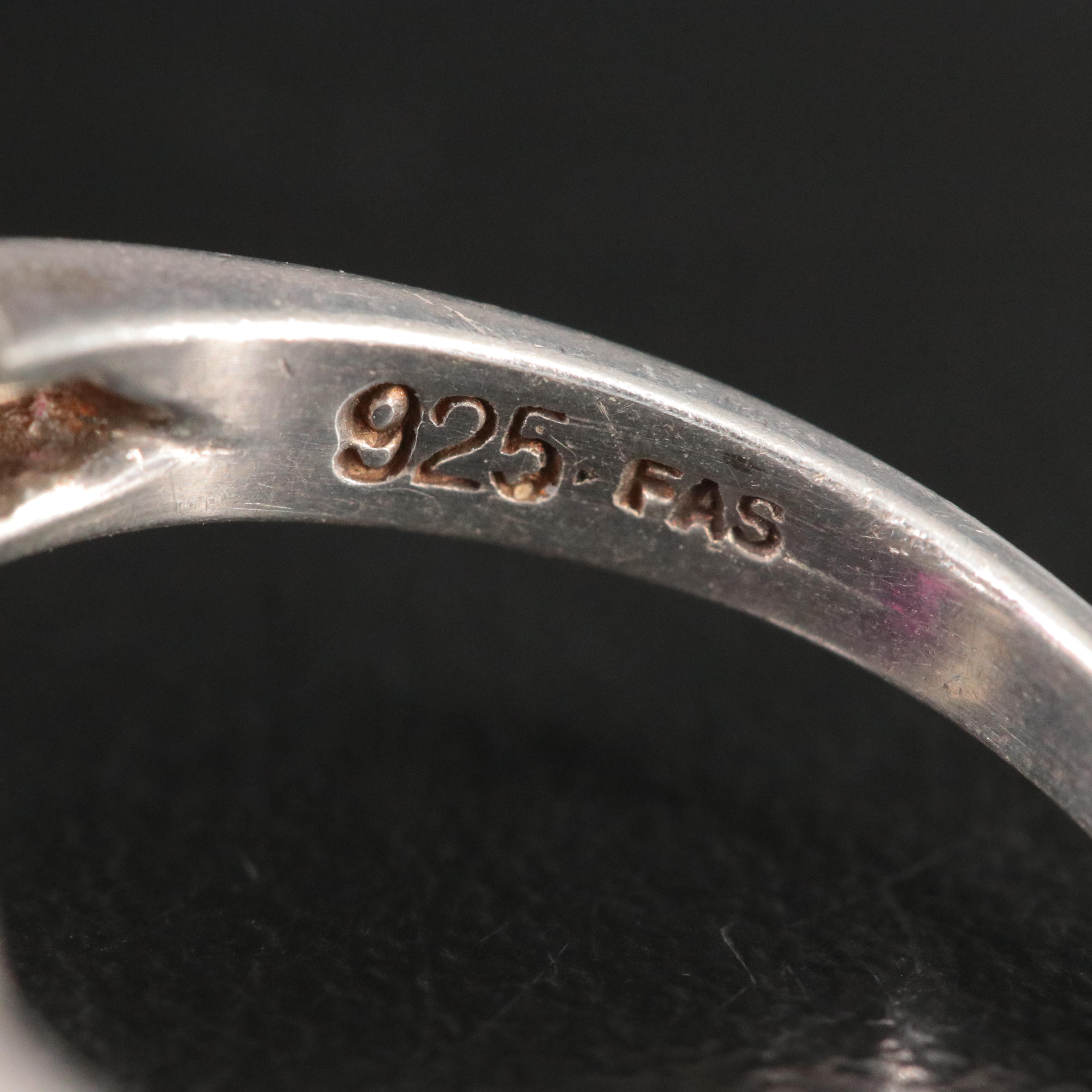 Sterling Ruby and Marcasite Ring