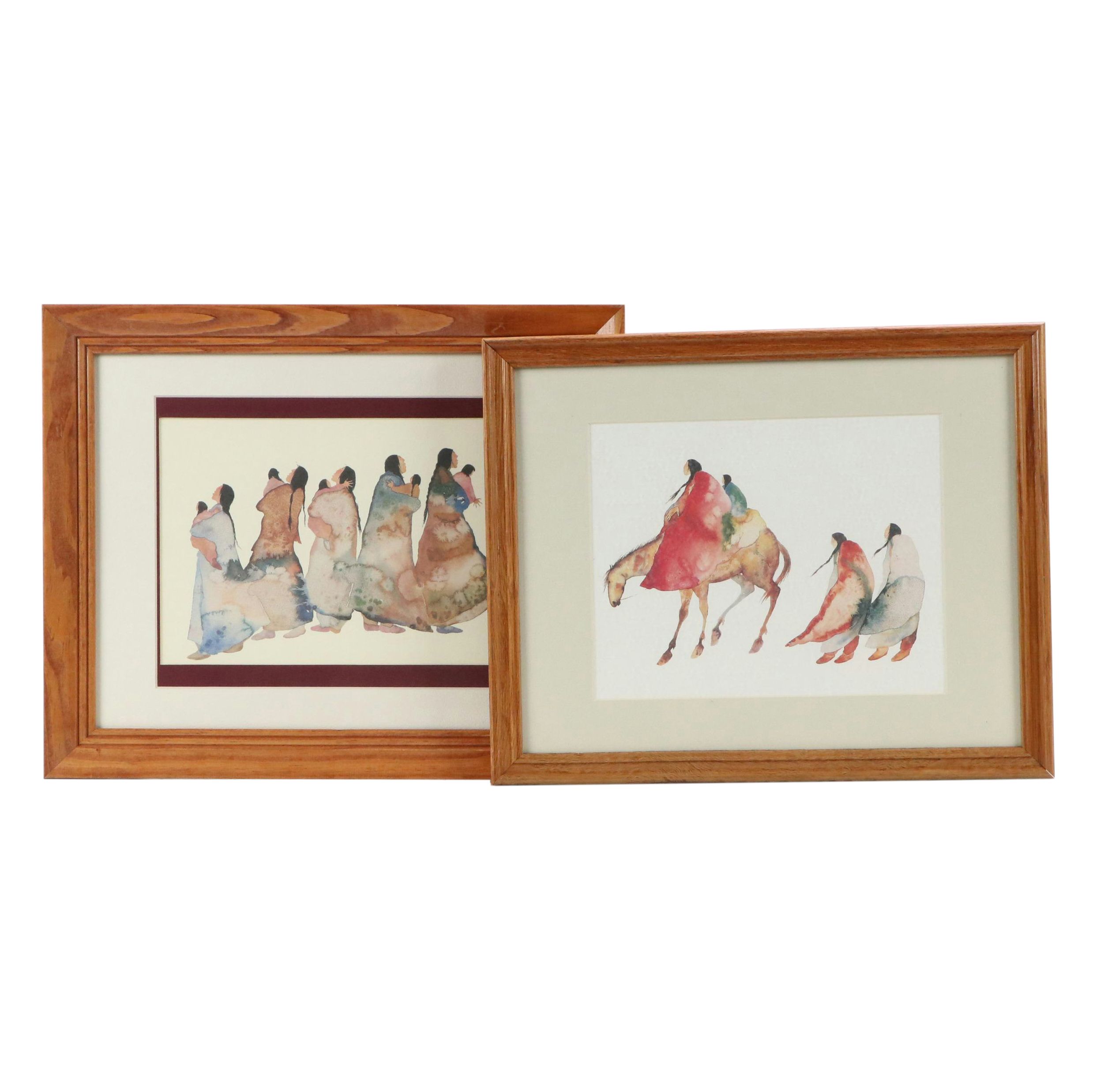 Pair of Offset Lithographs After Carol Grigg Including "First Angels"