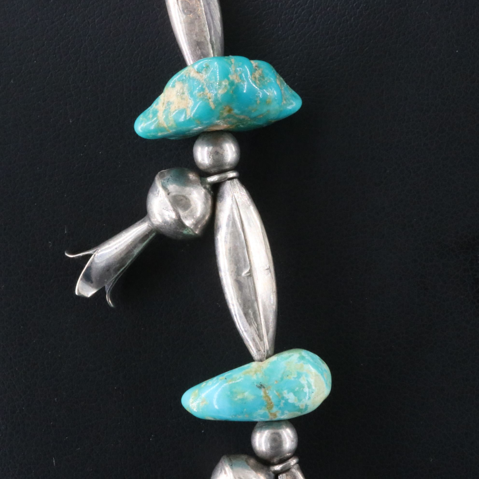 Sterling Turquoise Squash Blossom Necklace