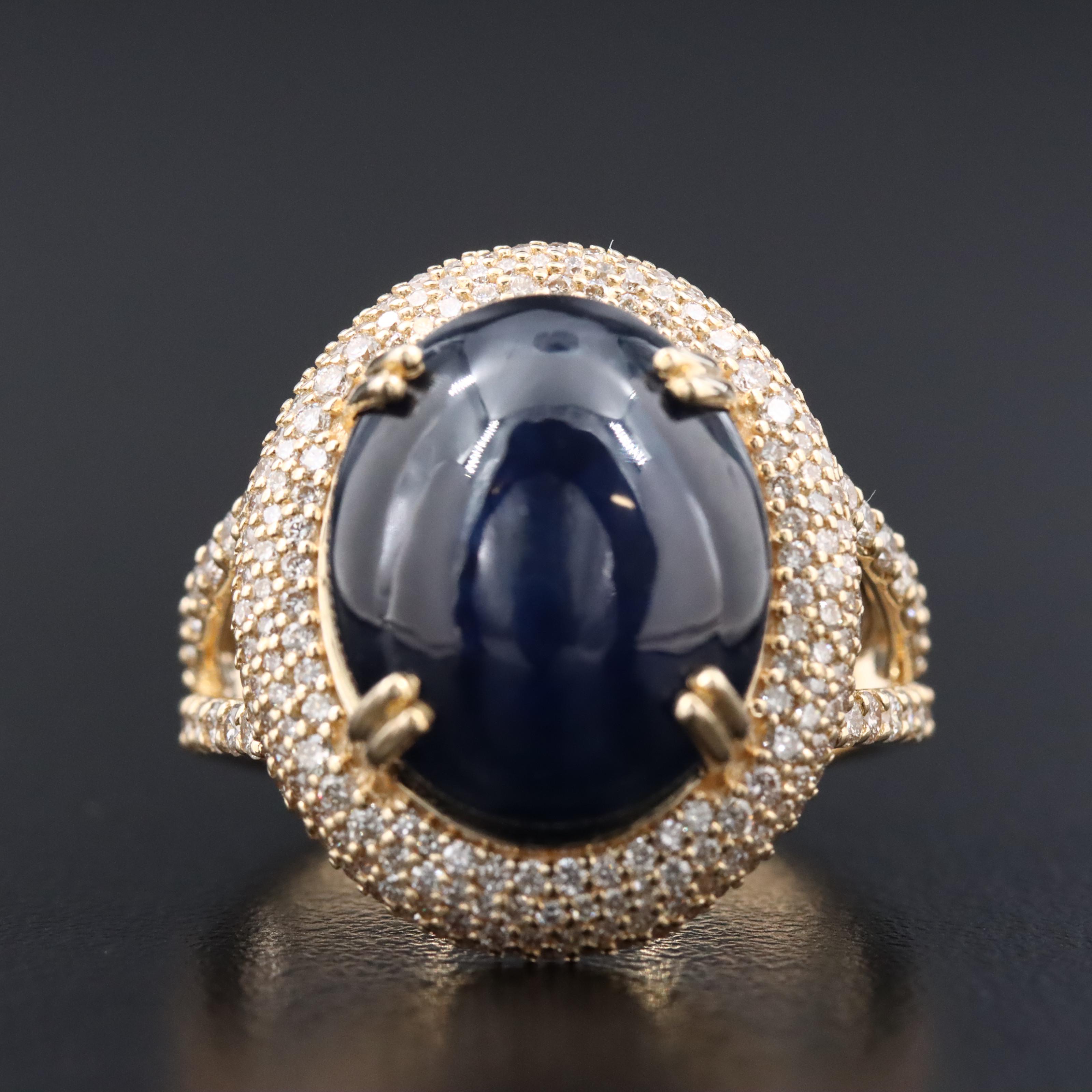 14K 11.66 CT Sapphire and 1.06 CTW Diamond Ring with IGI Report