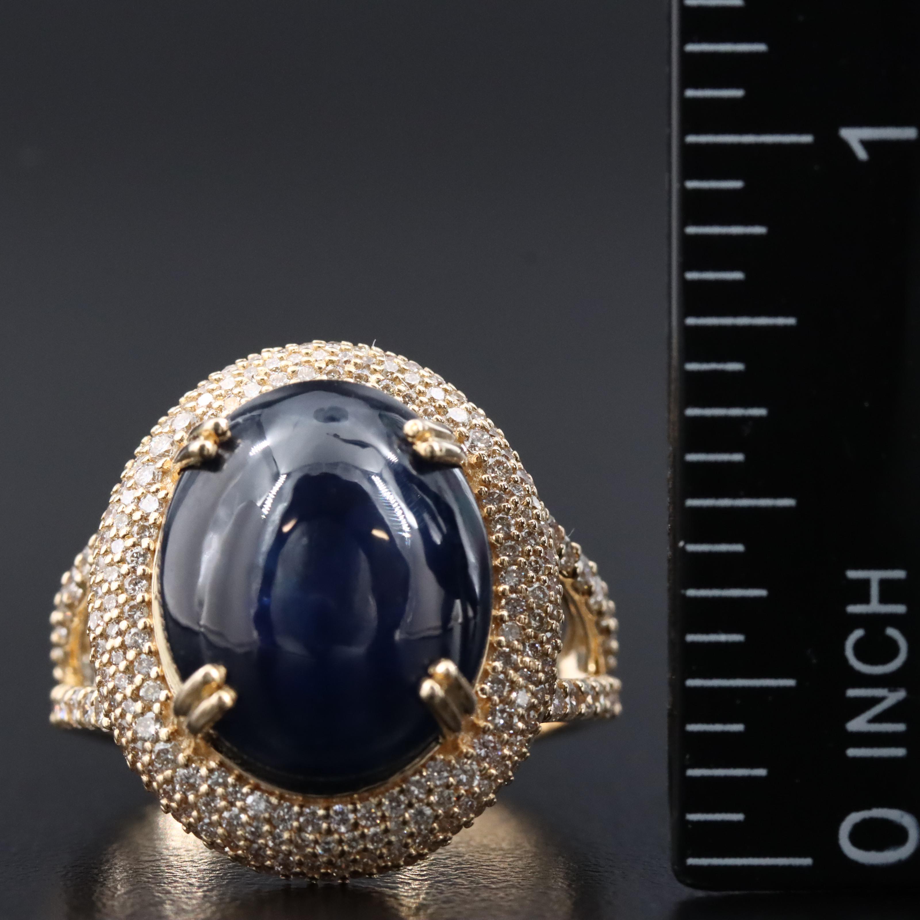 14K 11.66 CT Sapphire and 1.06 CTW Diamond Ring with IGI Report