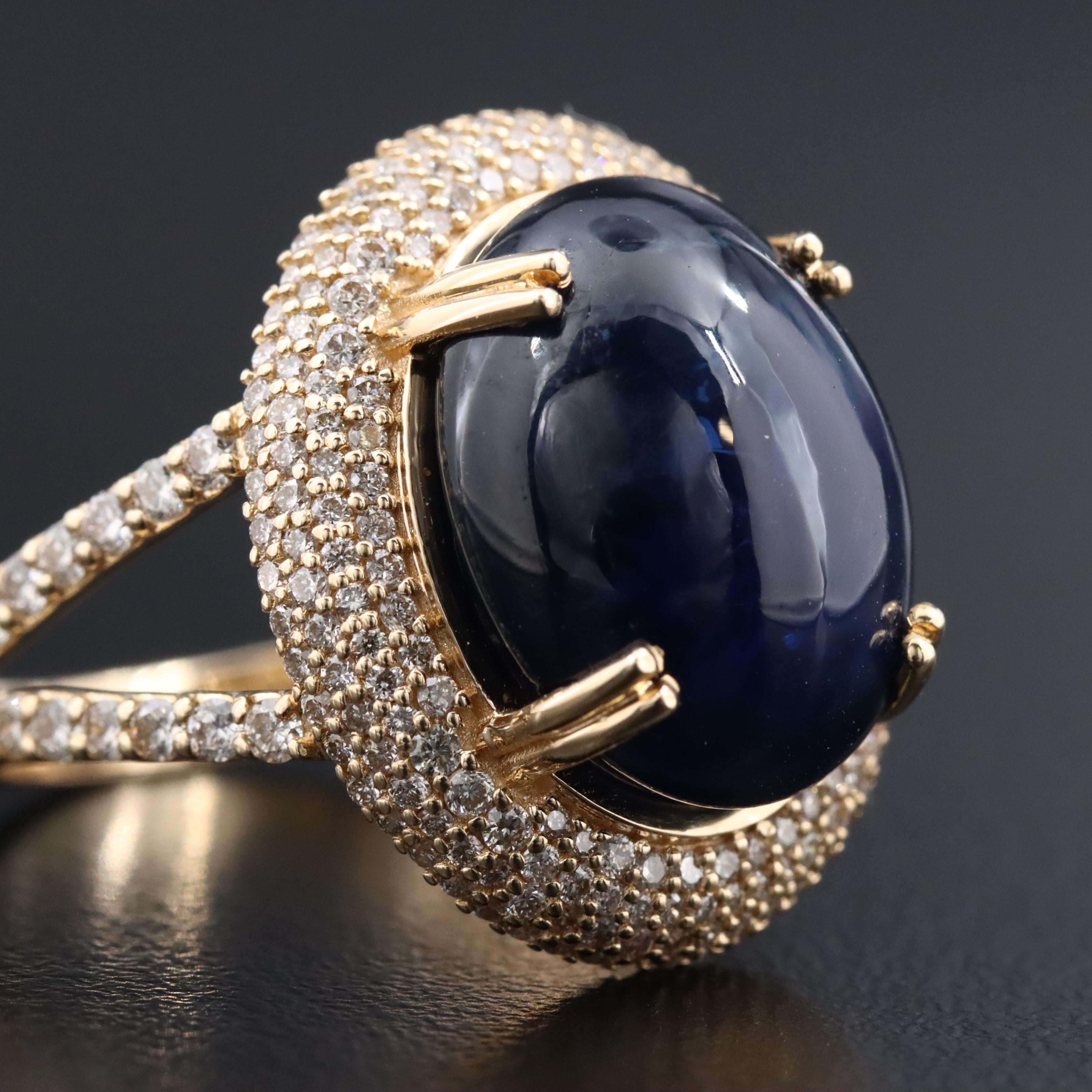 14K 11.66 CT Sapphire and 1.06 CTW Diamond Ring with IGI Report