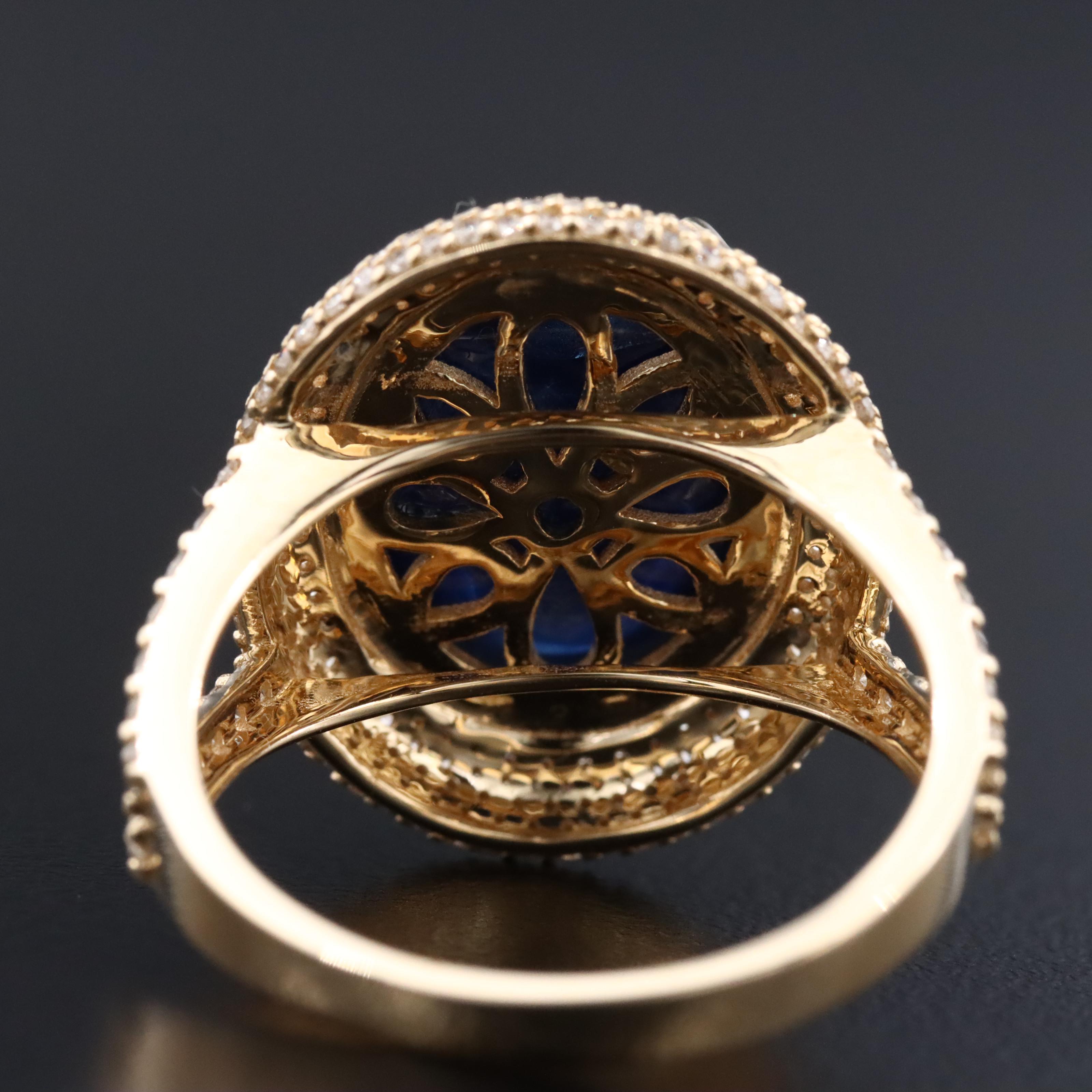 14K 11.66 CT Sapphire and 1.06 CTW Diamond Ring with IGI Report