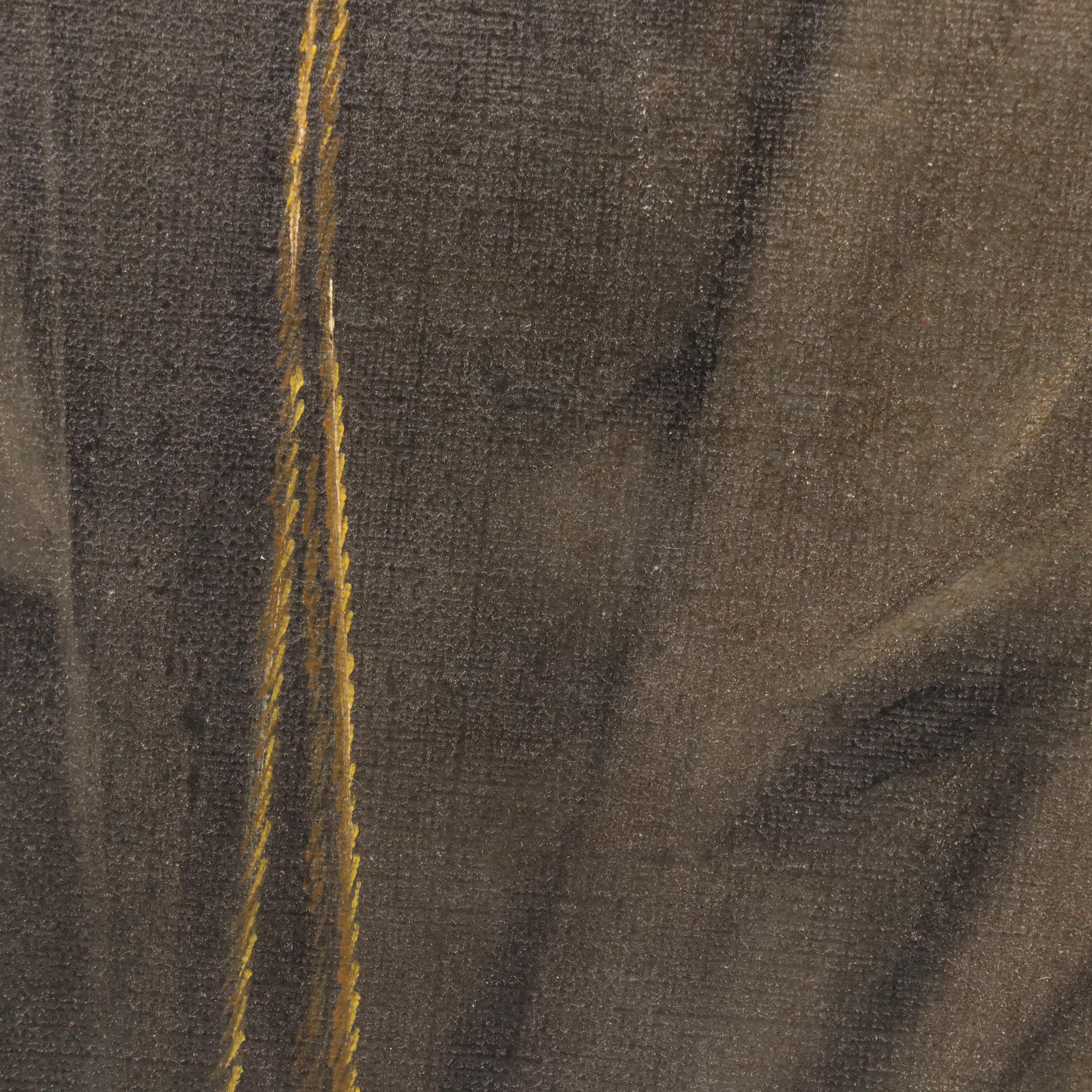 Portrait Oil Painting of a Woman in Black, Late 19th Century