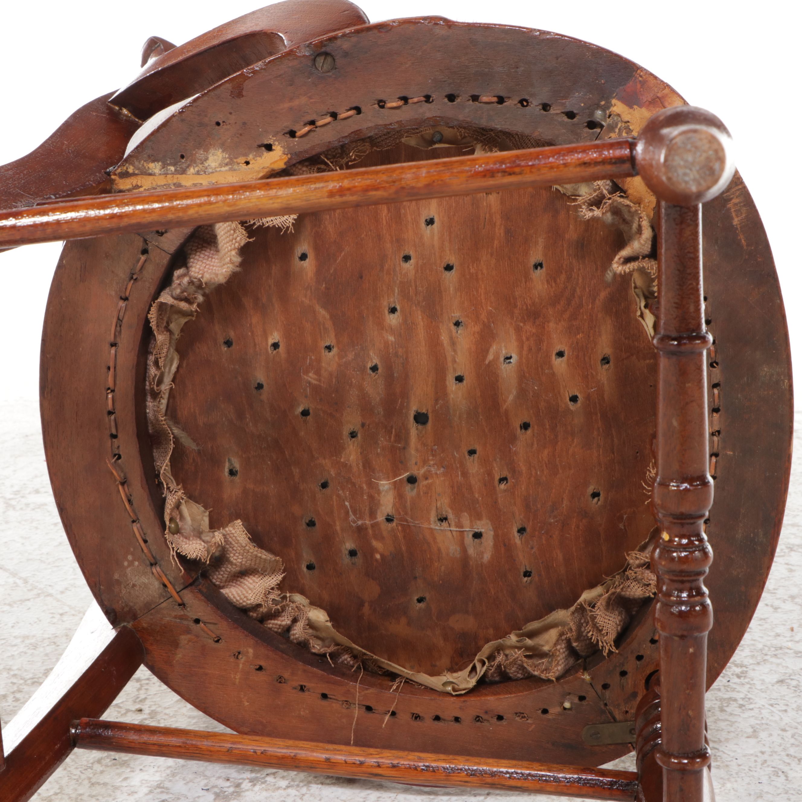 Victorian Needlepoint Walnut Ladderback Side Chair, Late 19th/ Early 20th C.