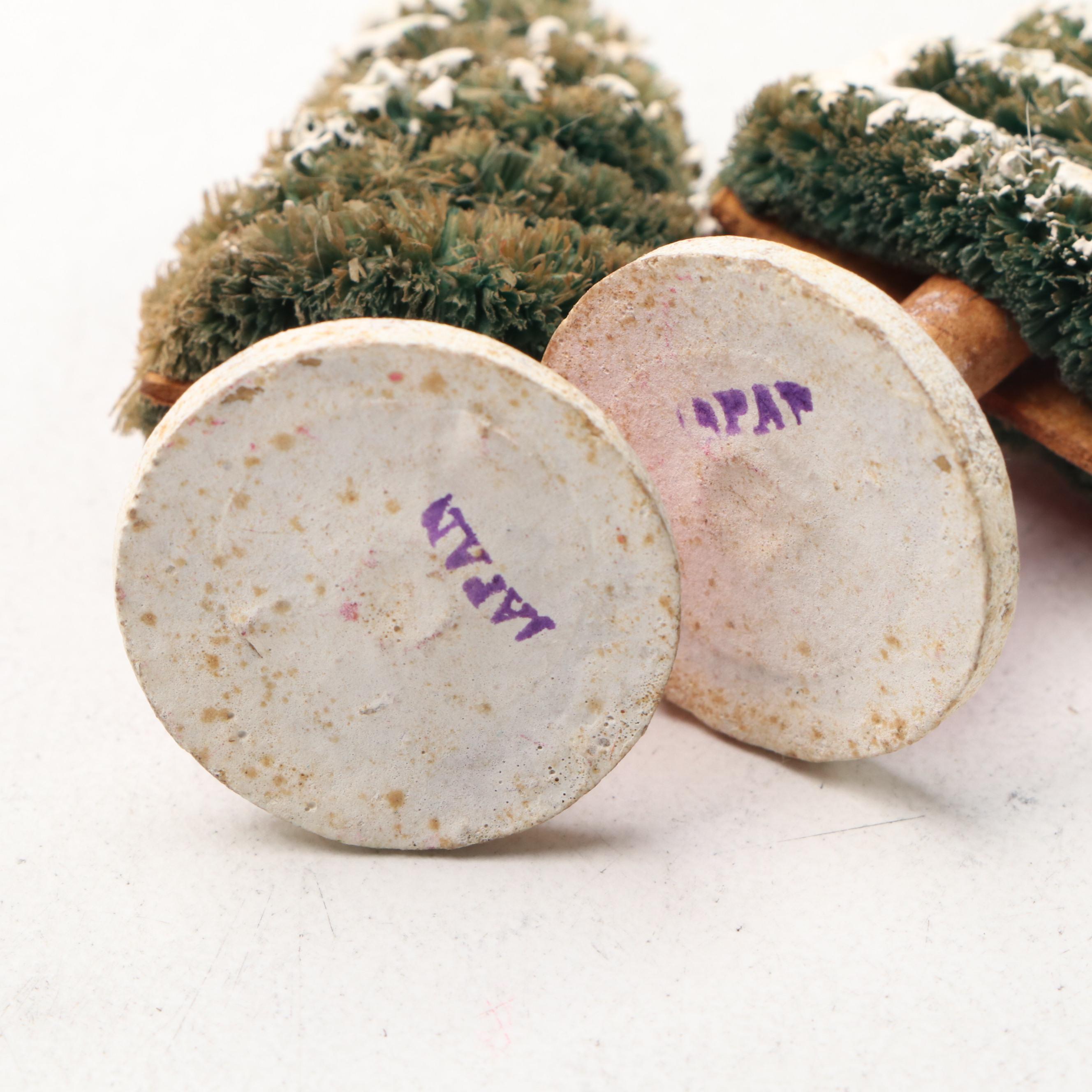 Christmas Miniature Cardboard Houses and Hangings, Mid-20th Century