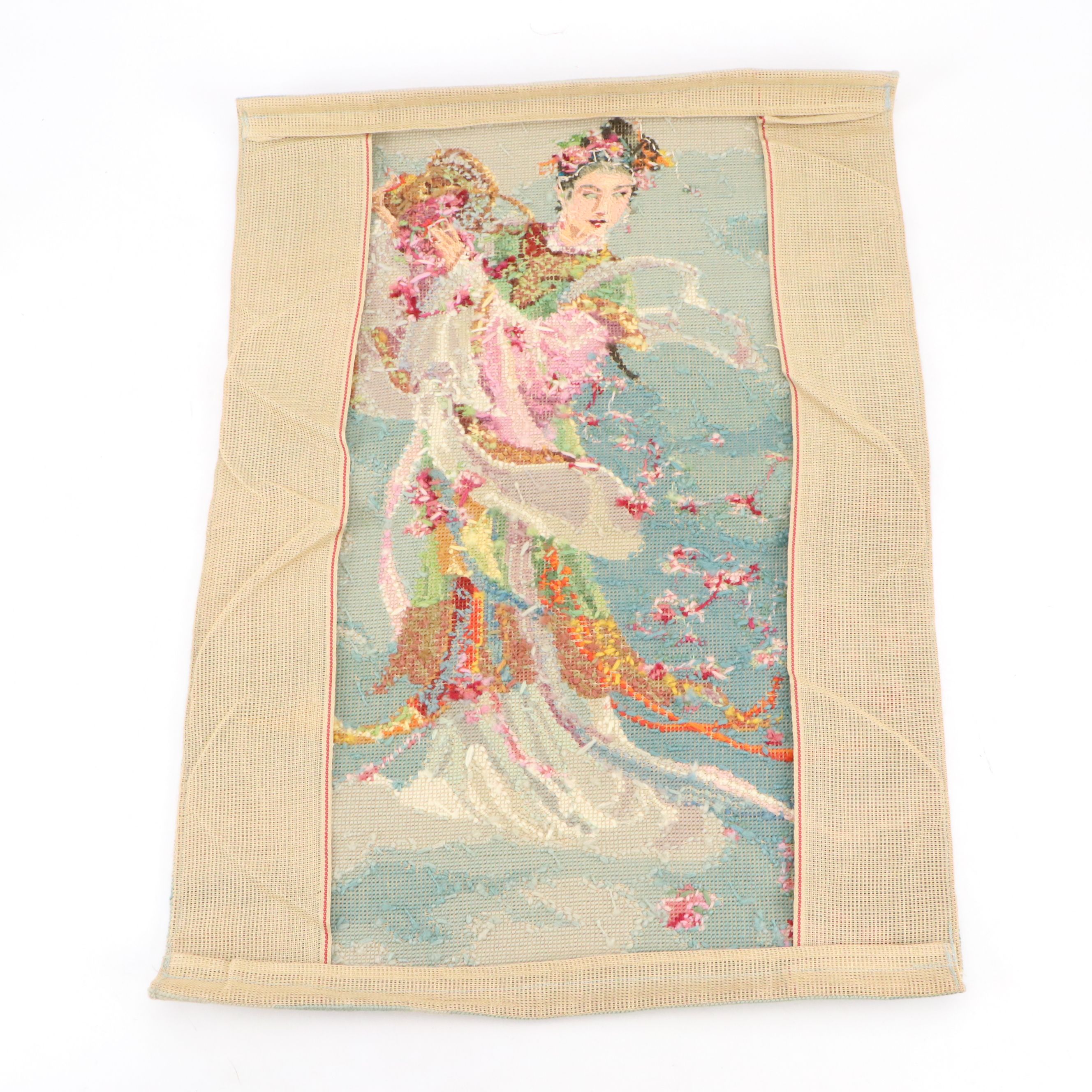 Chinese Style Dancing Maiden Wool Tapestry