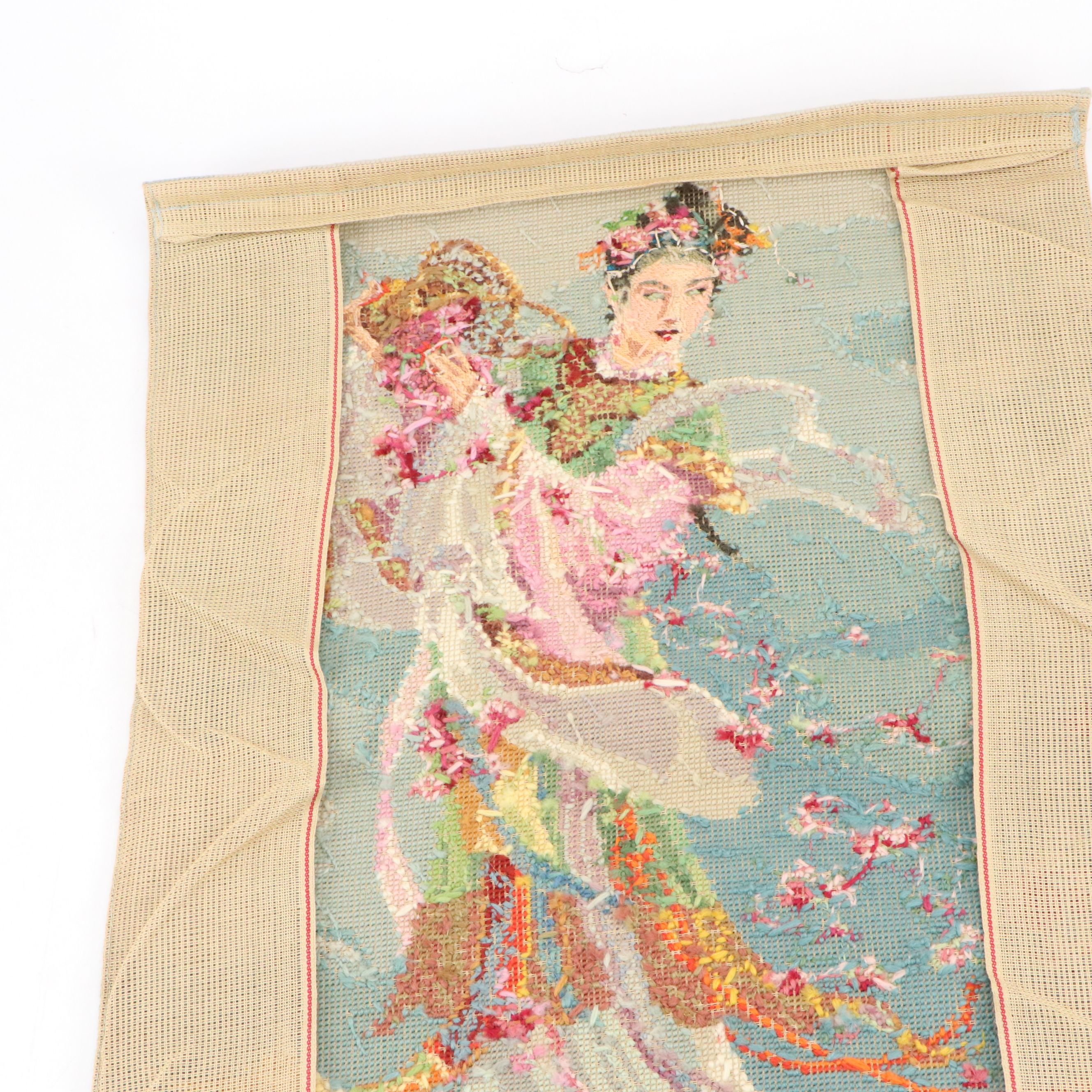Chinese Style Dancing Maiden Wool Tapestry