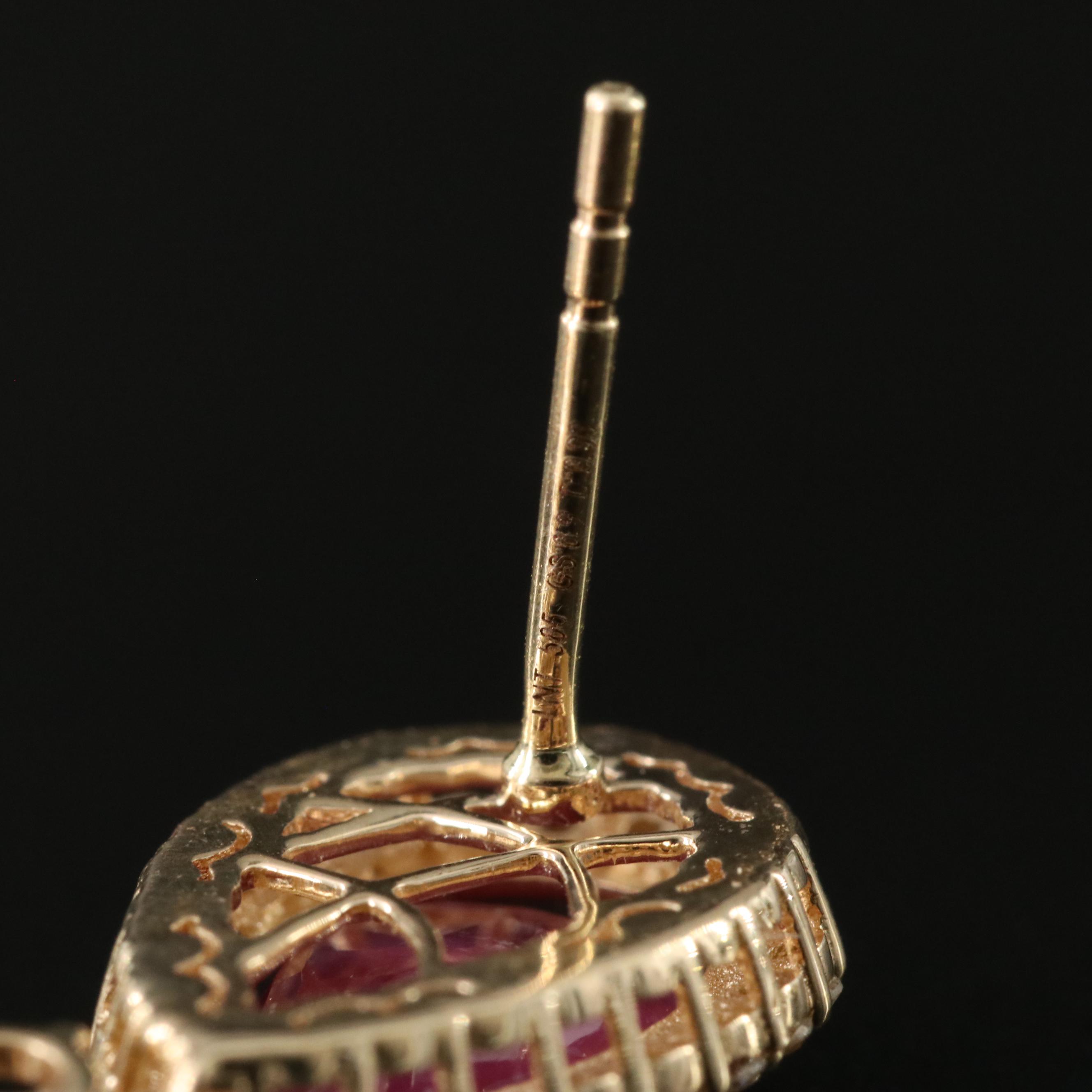 14K 11.73 CTW Ruby, White Sapphire and 1.02 CTW Diamond Earrings with IGI Report