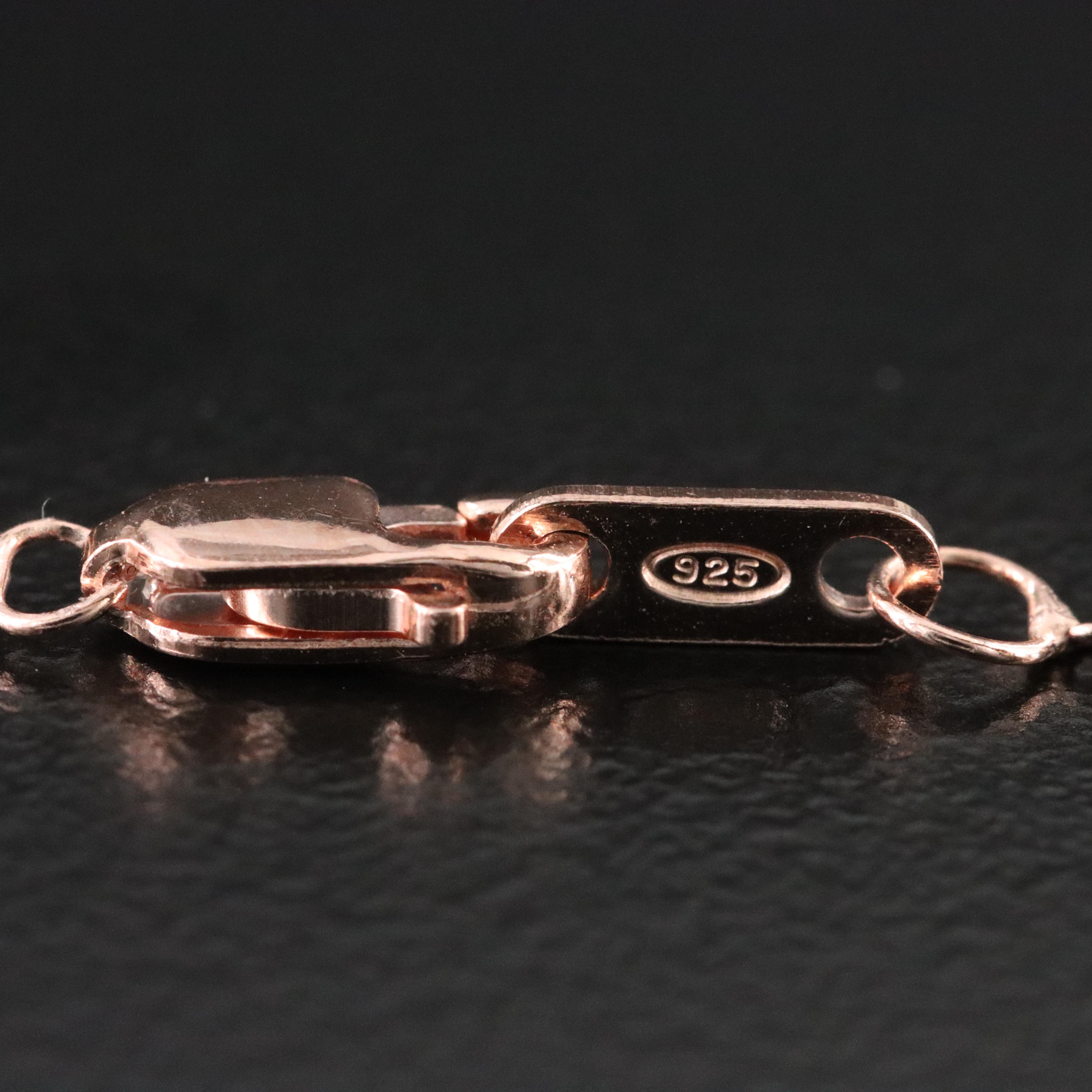 Sterling Pink Sapphire and Diamond Pendant Necklace