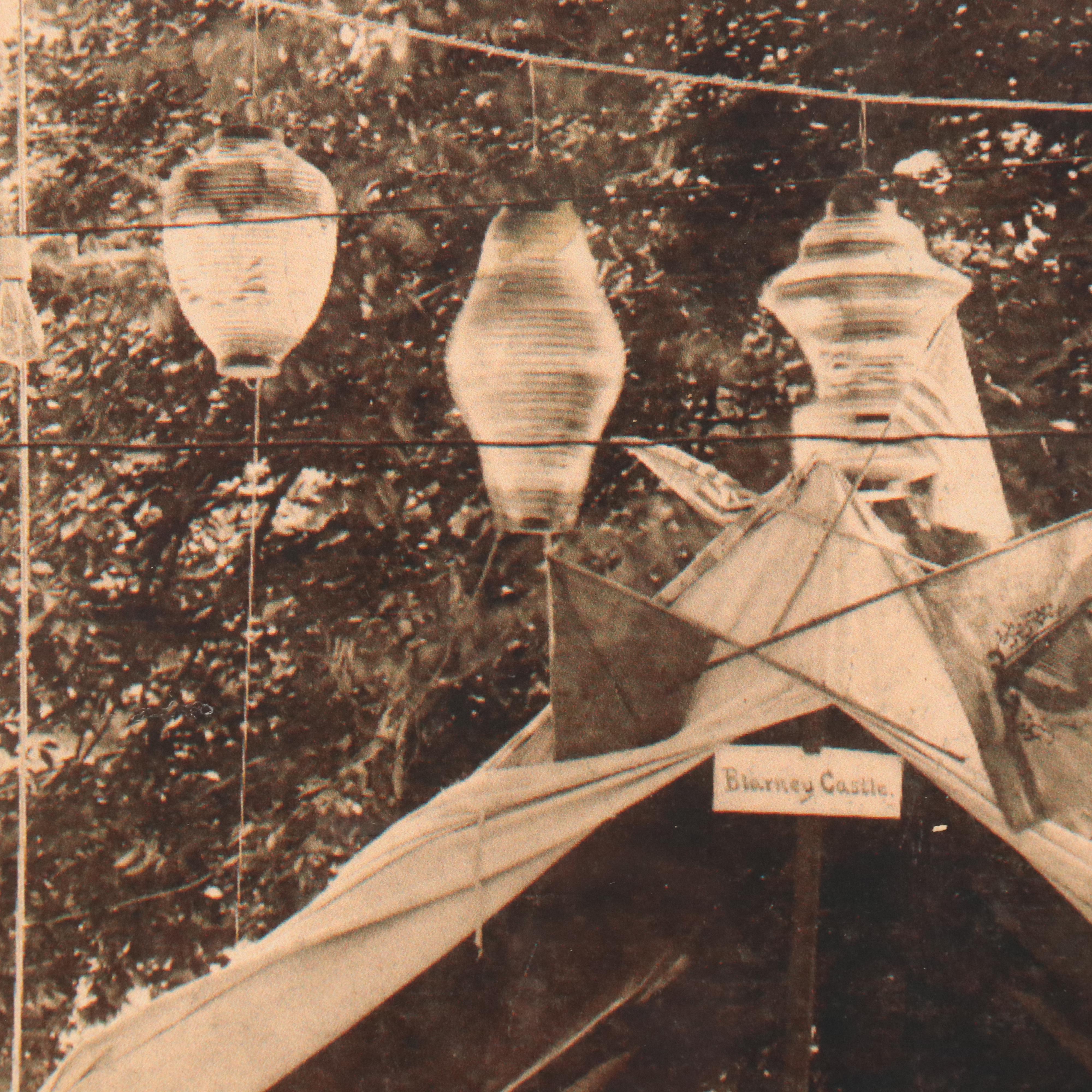 Photographic Collotype of Figures with "Blarney Castle" Tent