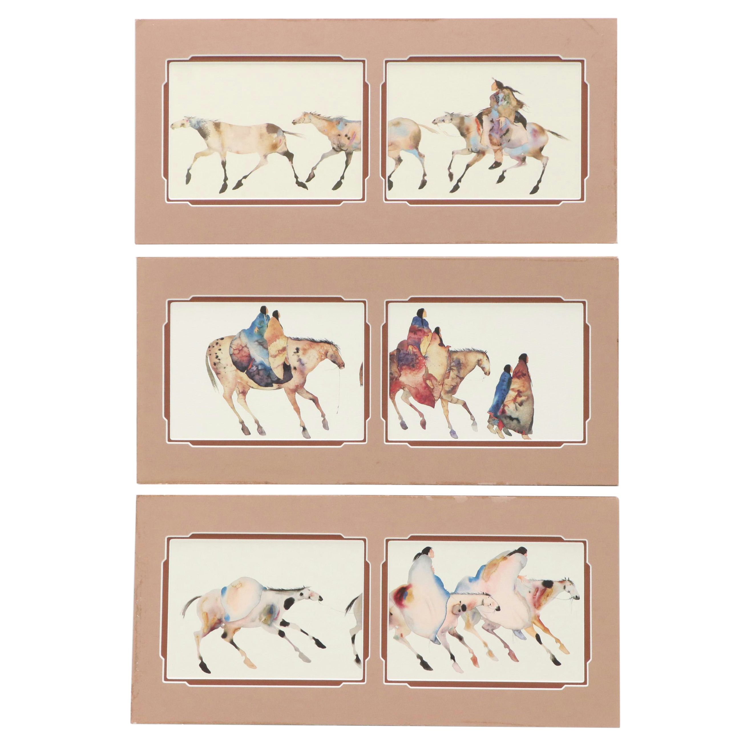 Trio of Offset Lithographs After Carol Grigg Equestrian Scenes