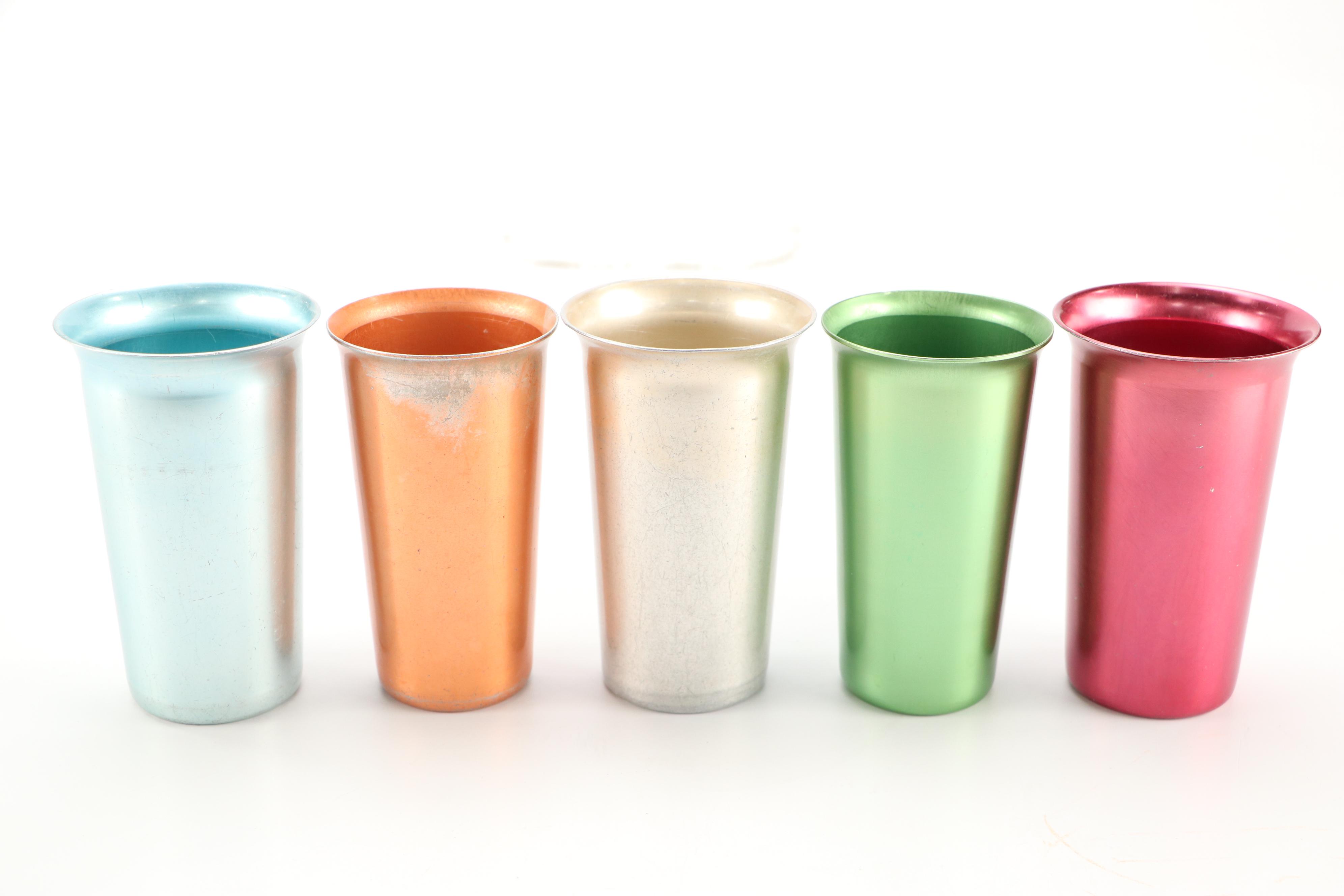 Metal Pitcher and Tumblers