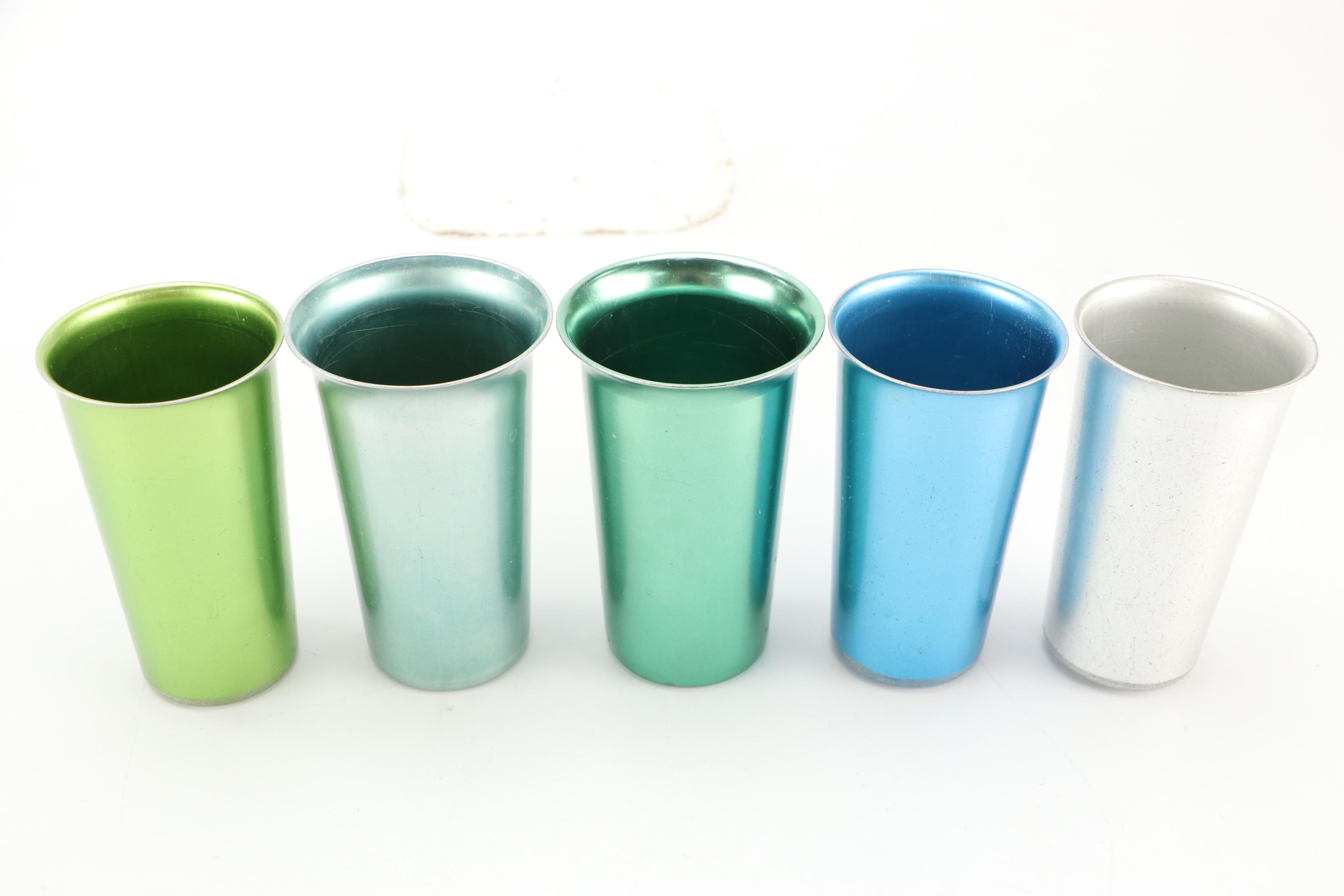 Metal Pitcher and Tumblers