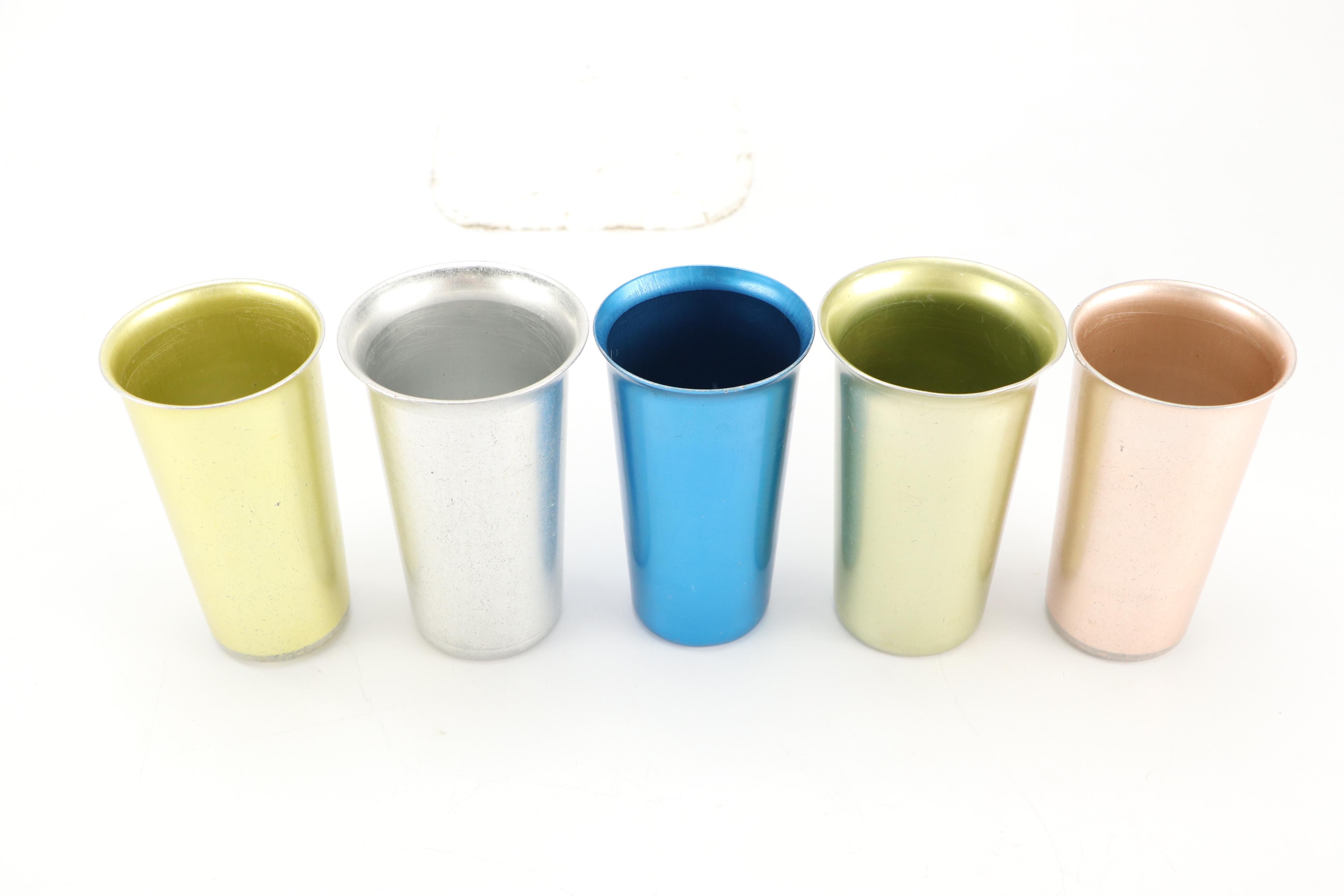 Metal Pitcher and Tumblers