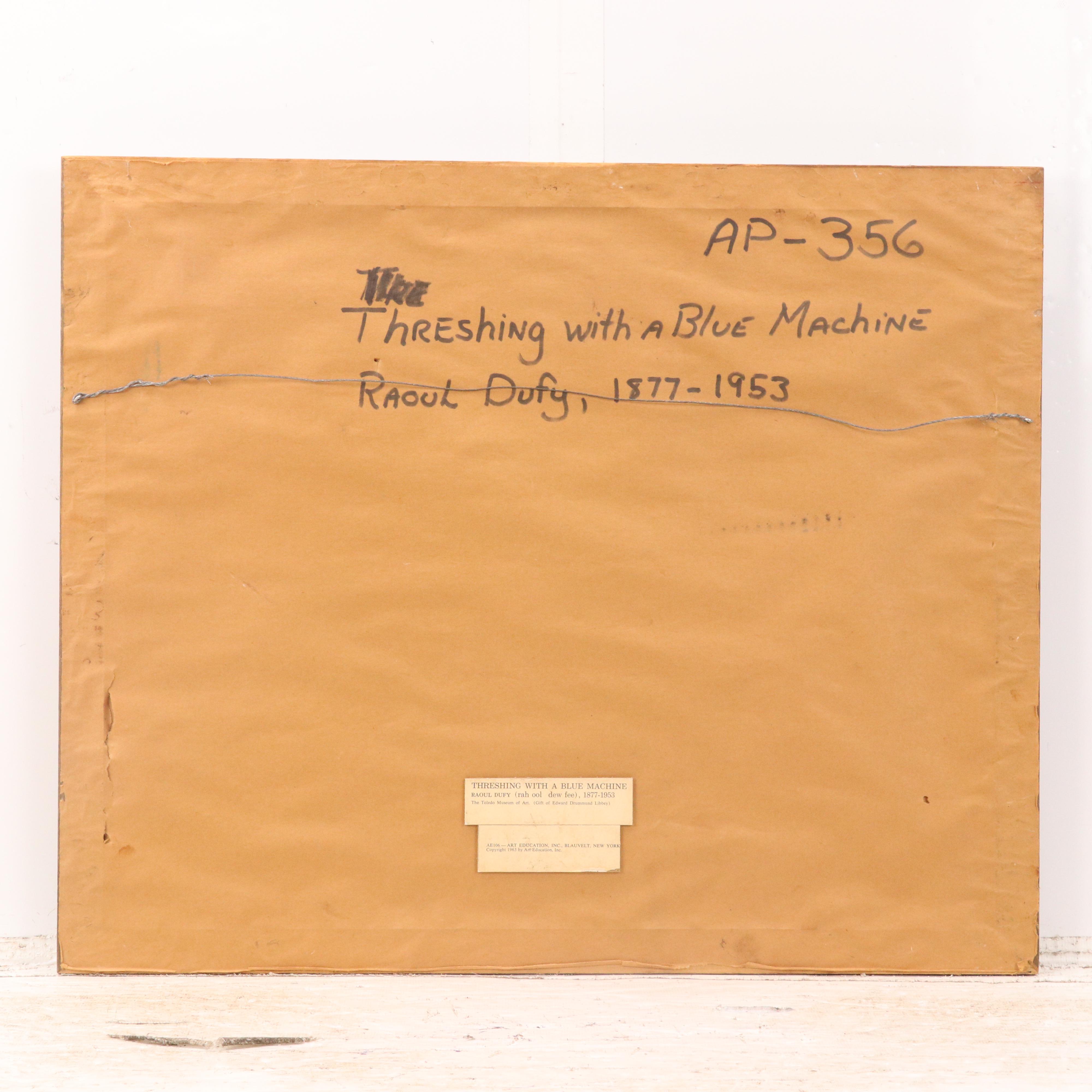 Offset Lithograph "Threshing with a Blue Machine" After Raoul Dufy