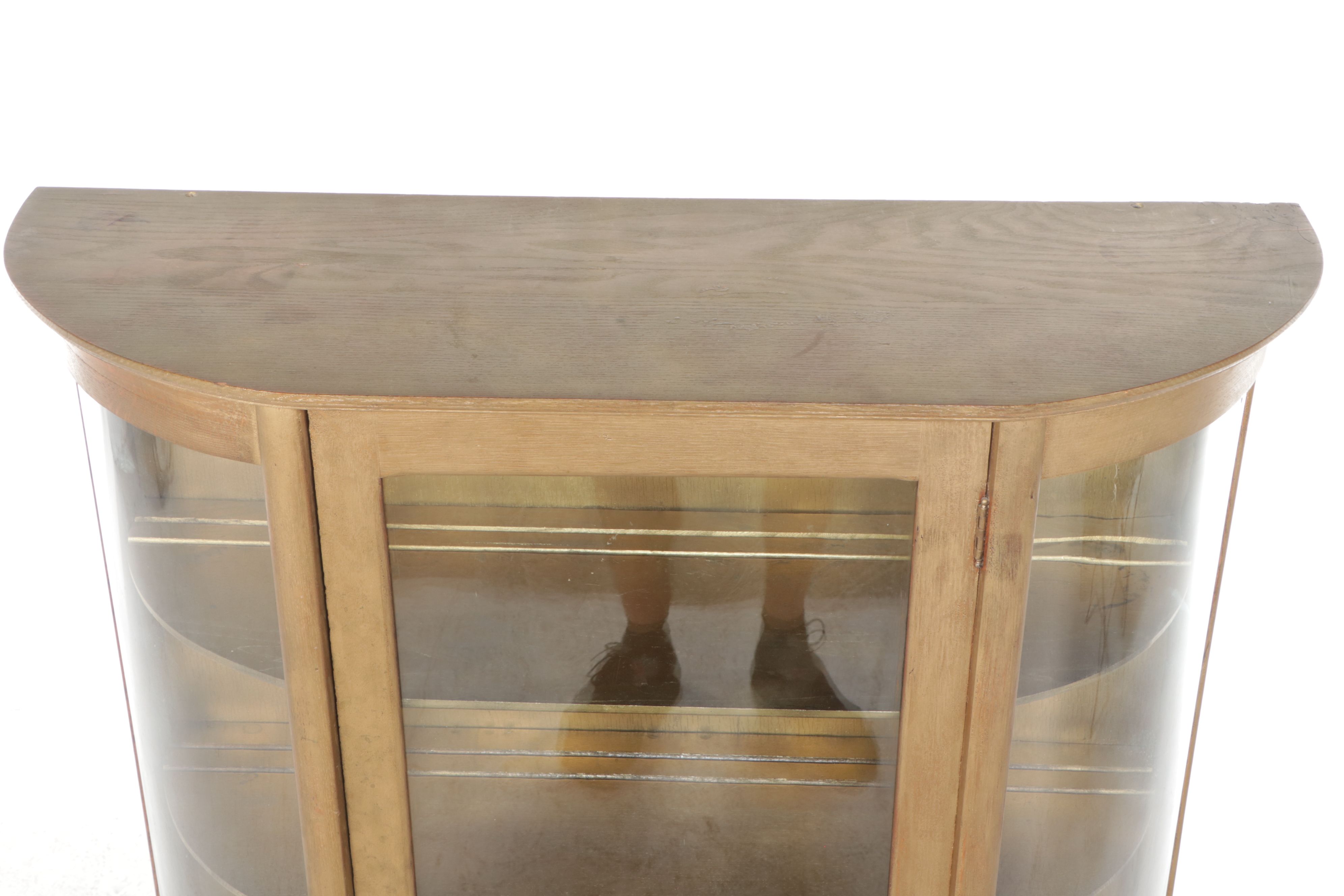 Art Deco Style Painted Wood Bow Front China Cabinet, Early to Mid-20th Century