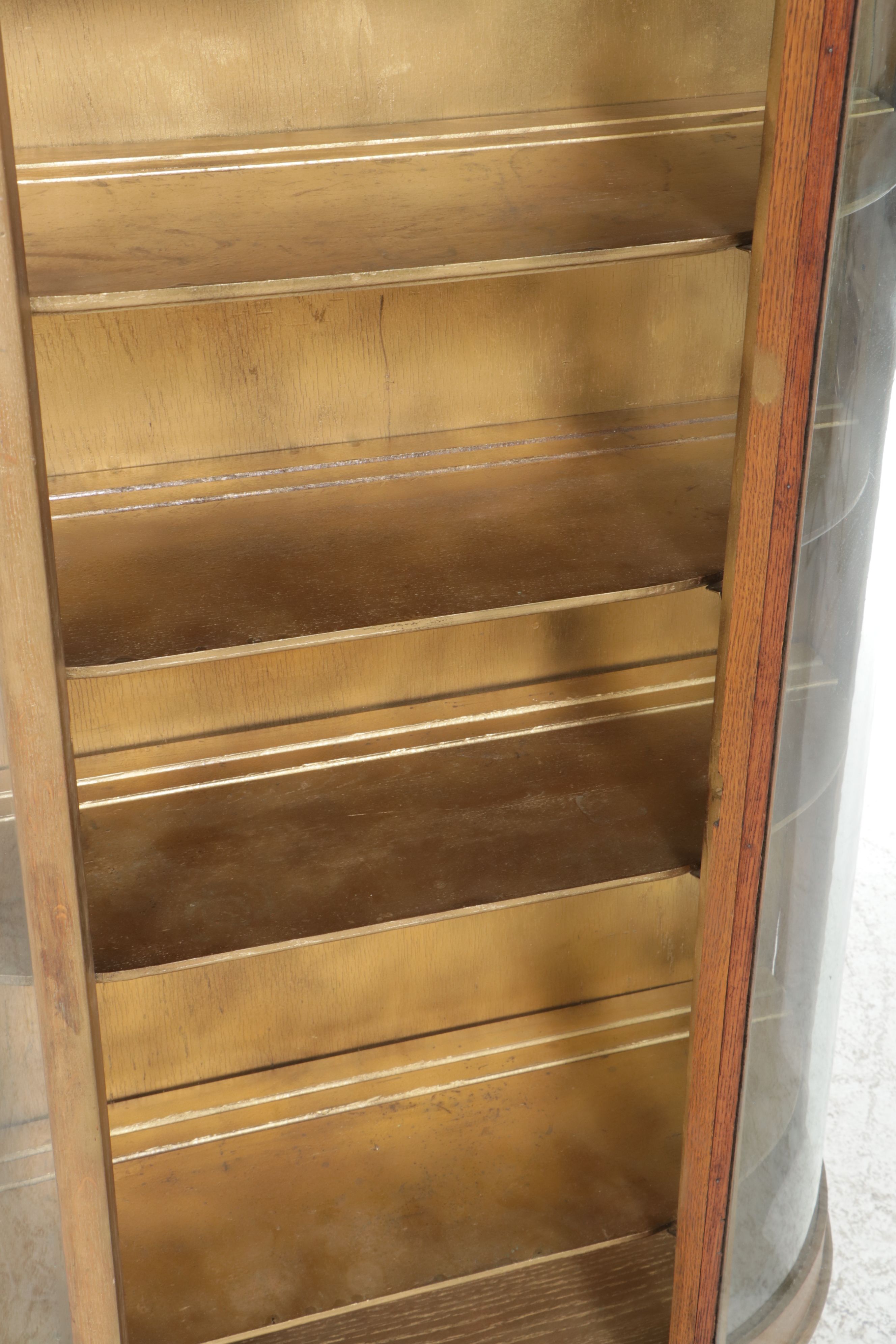 Art Deco Style Painted Wood Bow Front China Cabinet, Early to Mid-20th Century