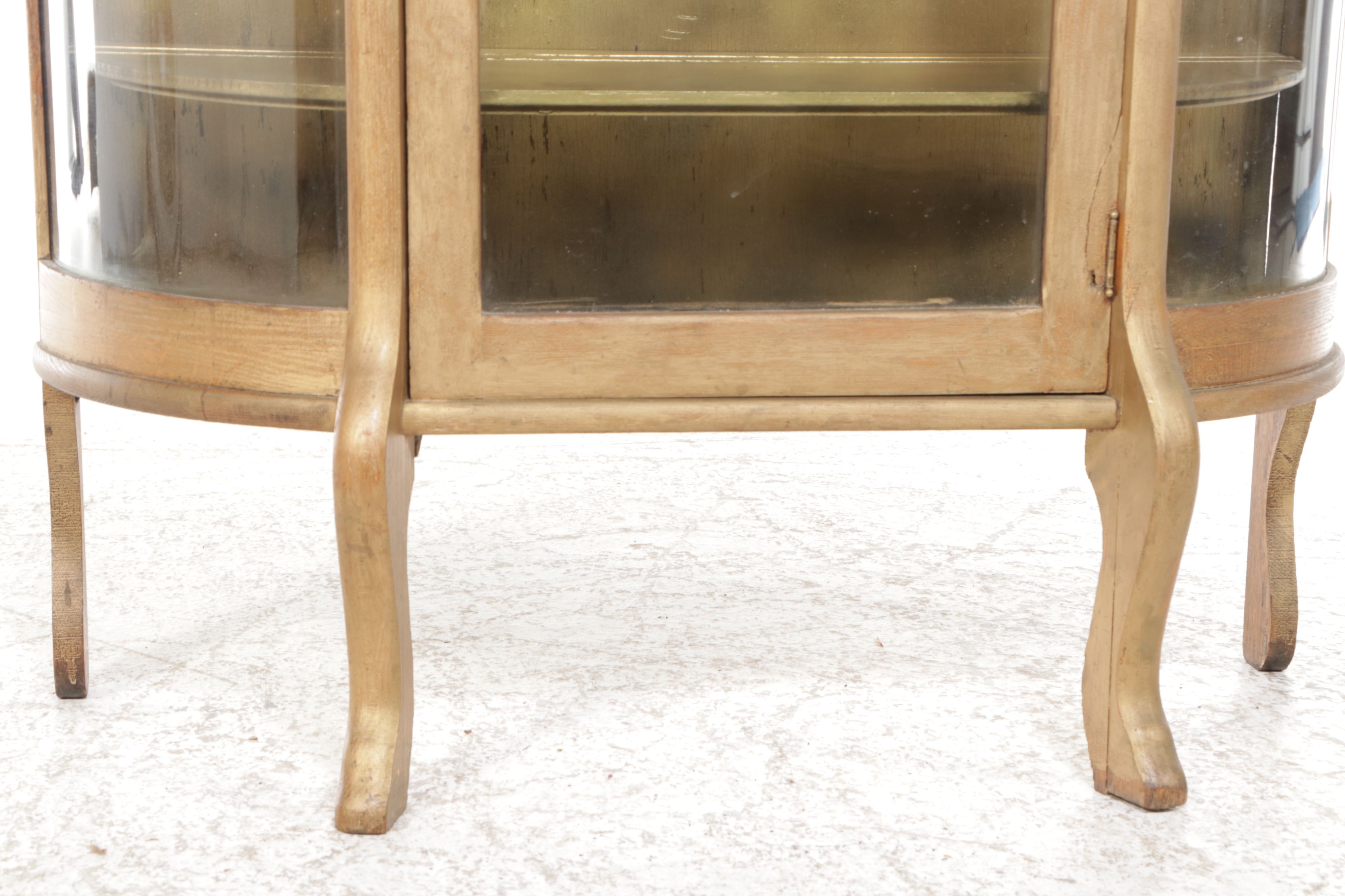 Art Deco Style Painted Wood Bow Front China Cabinet, Early to Mid-20th Century