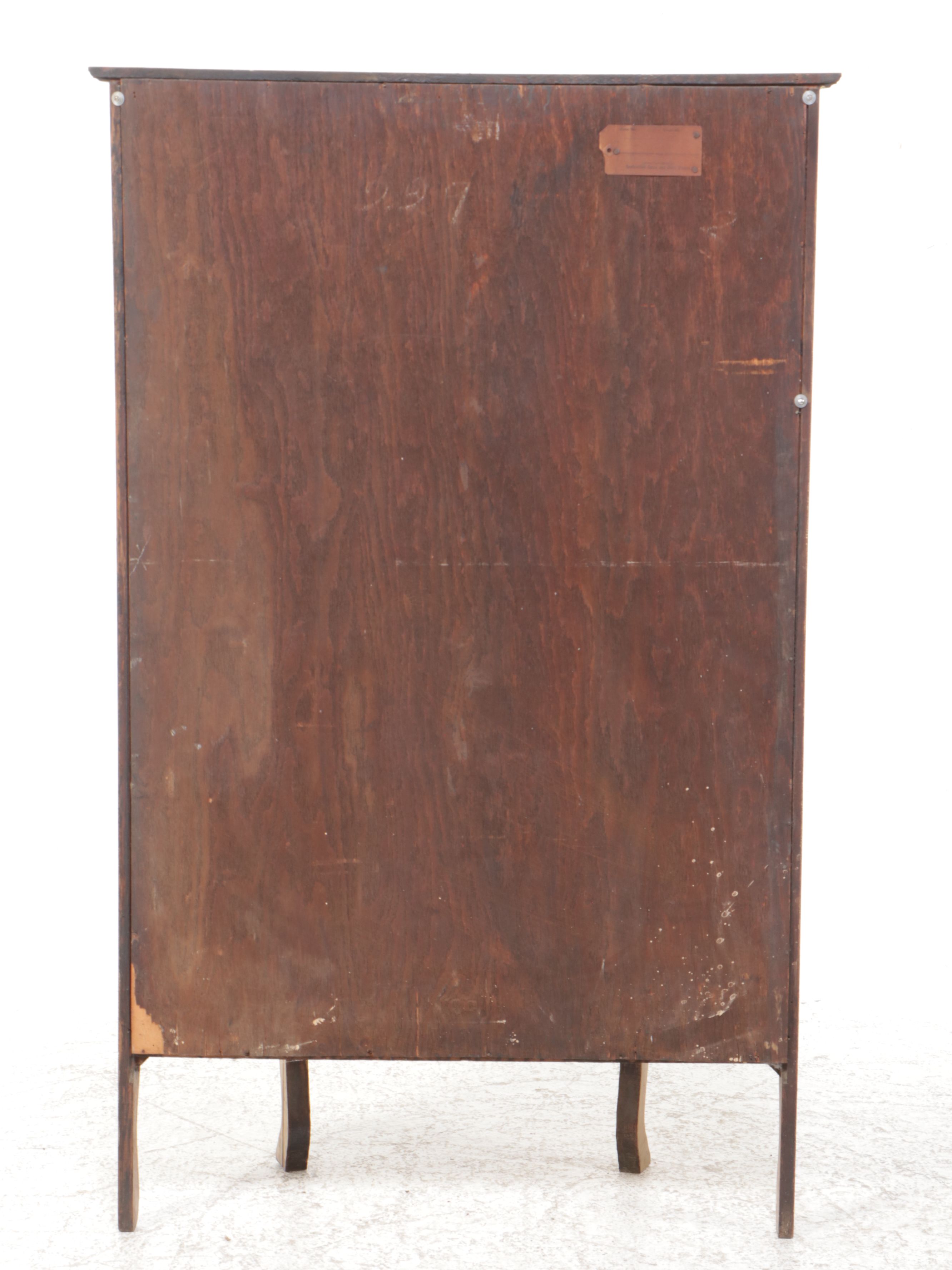 Art Deco Style Painted Wood Bow Front China Cabinet, Early to Mid-20th Century