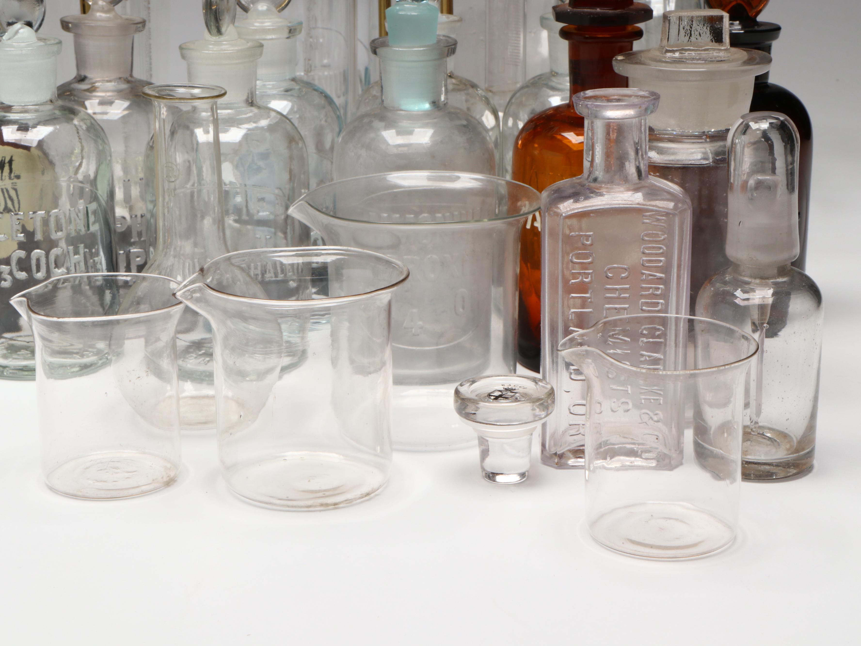 Glass Apothecary Jars with Funnels, Beakers, Test Tubes and More
