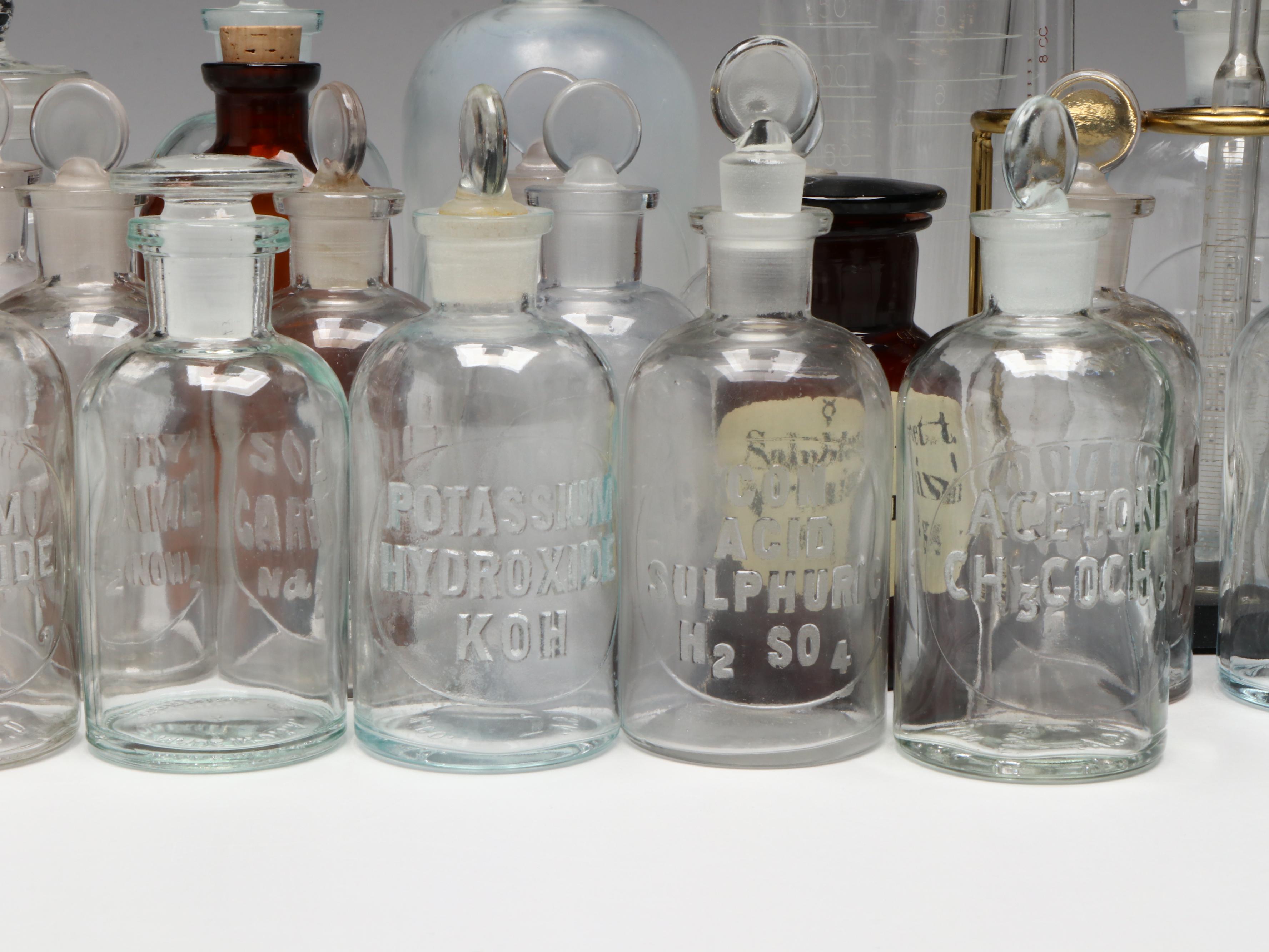 Glass Apothecary Jars with Funnels, Beakers, Test Tubes and More
