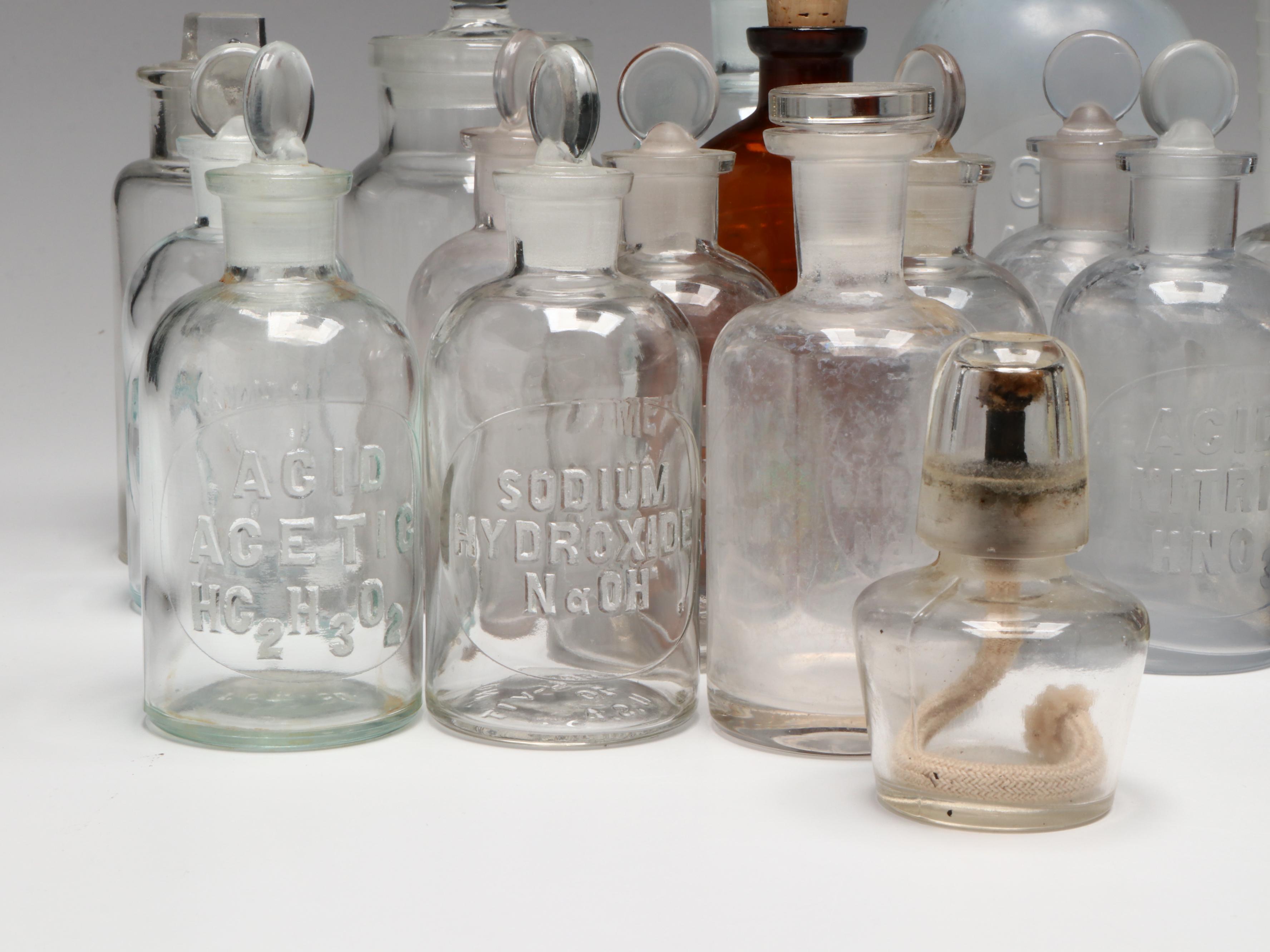 Glass Apothecary Jars with Funnels, Beakers, Test Tubes and More