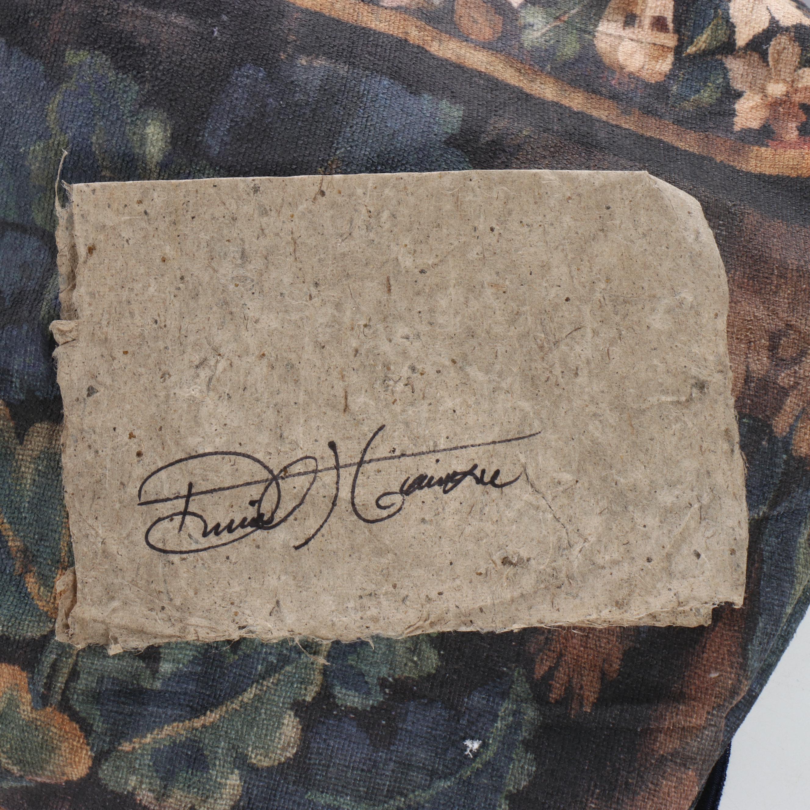 18th Century French Aubusson Verdure Style Wall Tapestry Print, Late 20th C