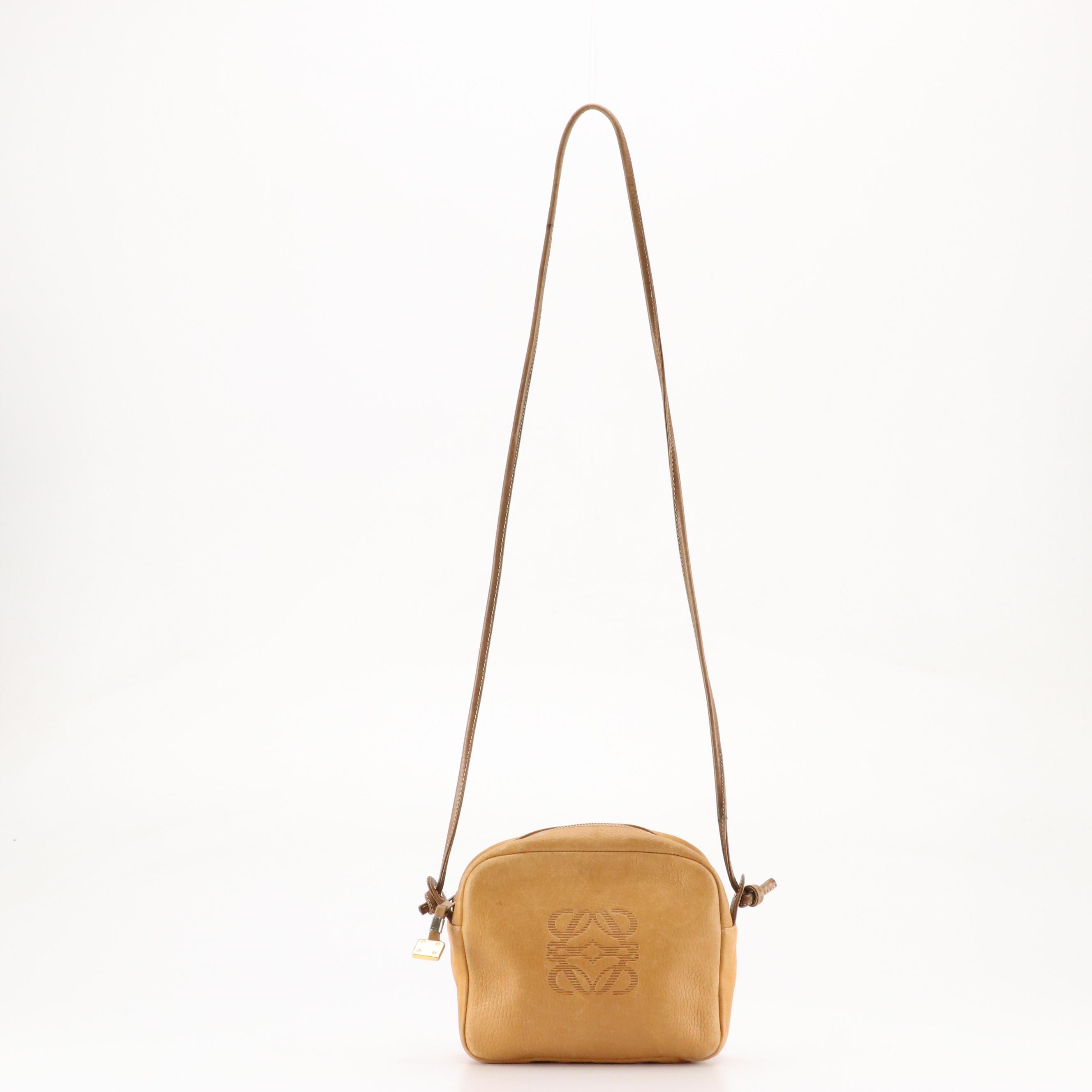 Loewe Anagram Embossed Crossbody Bag in Grained Leather