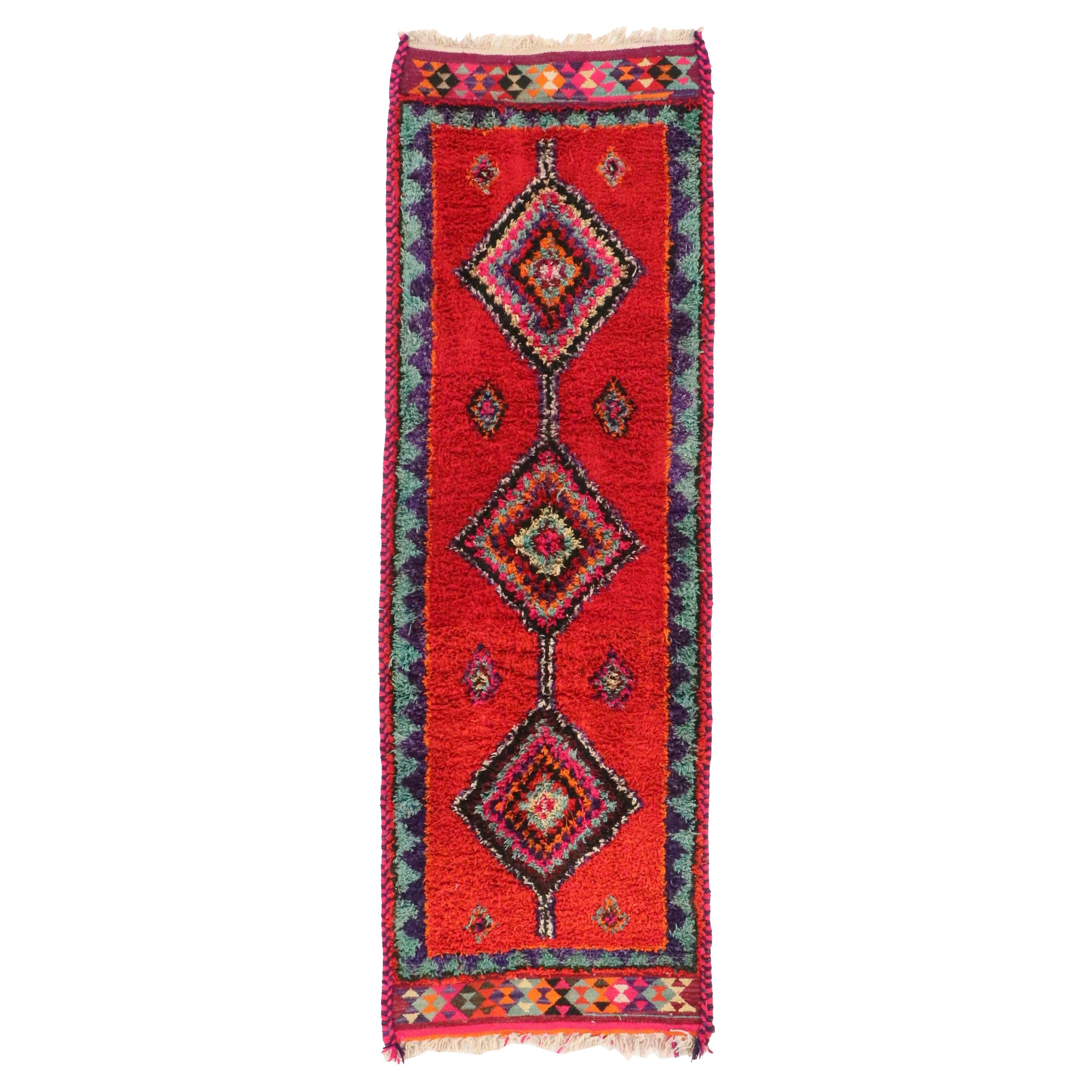 3'3 x 9'11 Hand-Knotted Moroccan Berber Long Rug