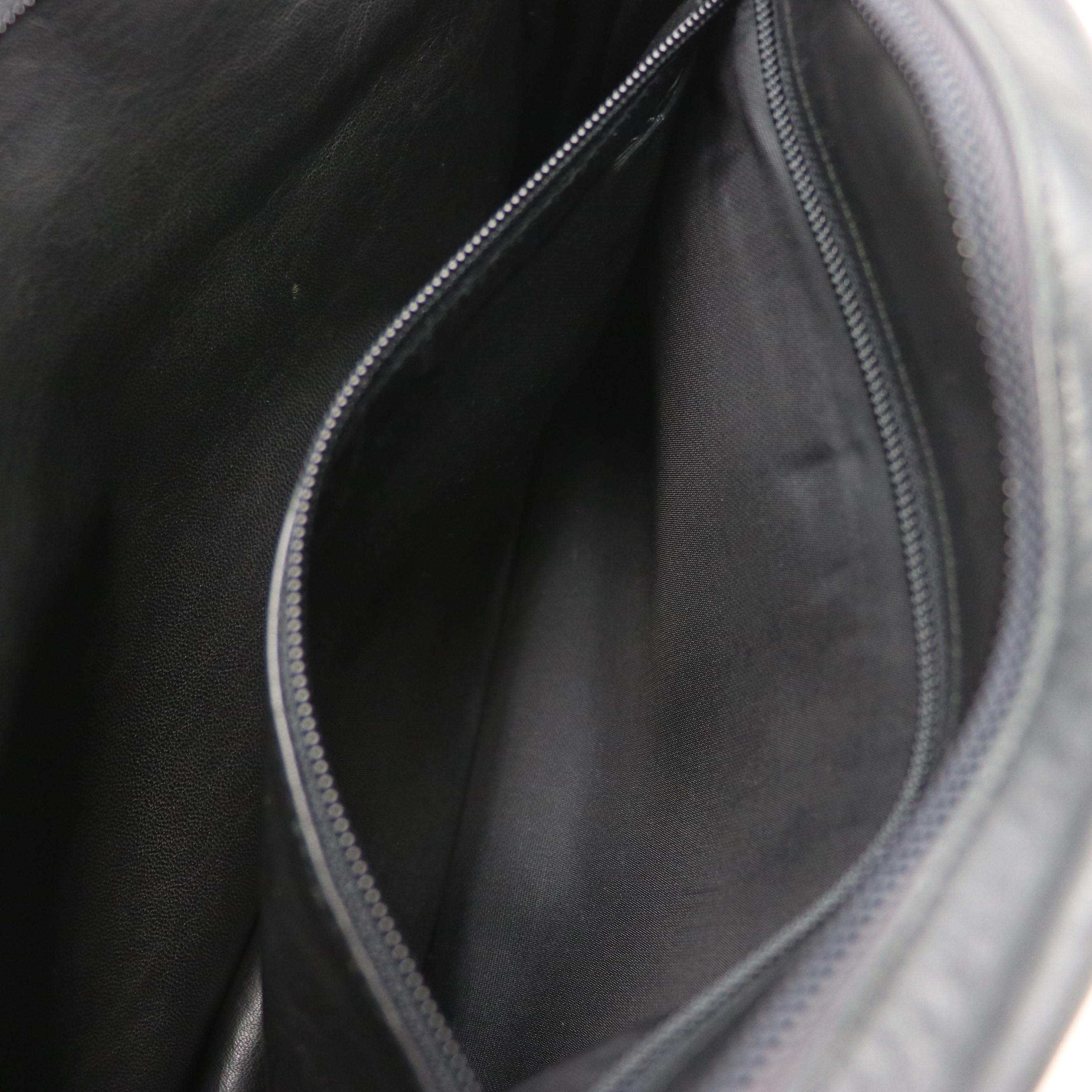 Loewe Anagram Embossed Shoulder Bag in Dark Navy Calfskin Leather