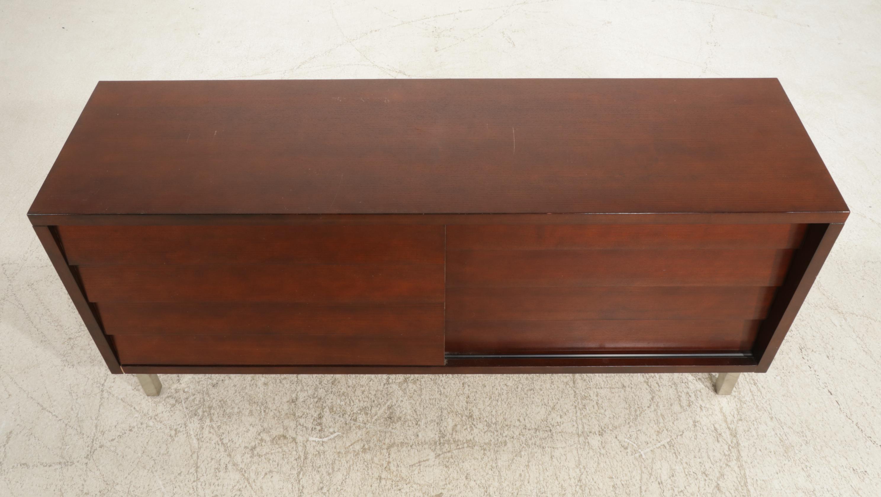 Ethan Allen Console Cabinet with Sliding Louvered Doors