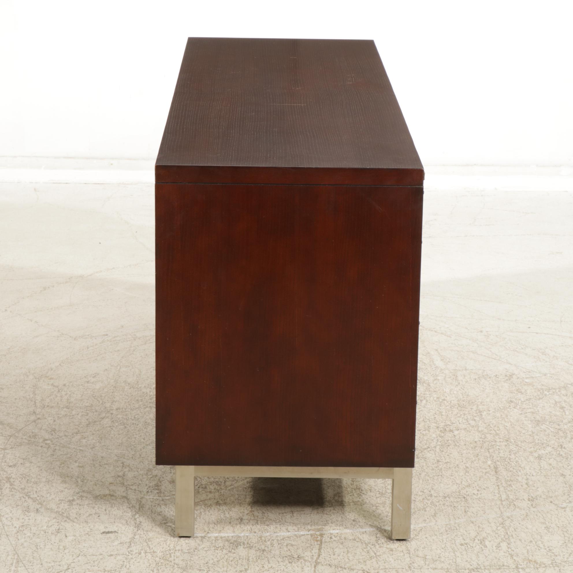 Ethan Allen Console Cabinet with Sliding Louvered Doors