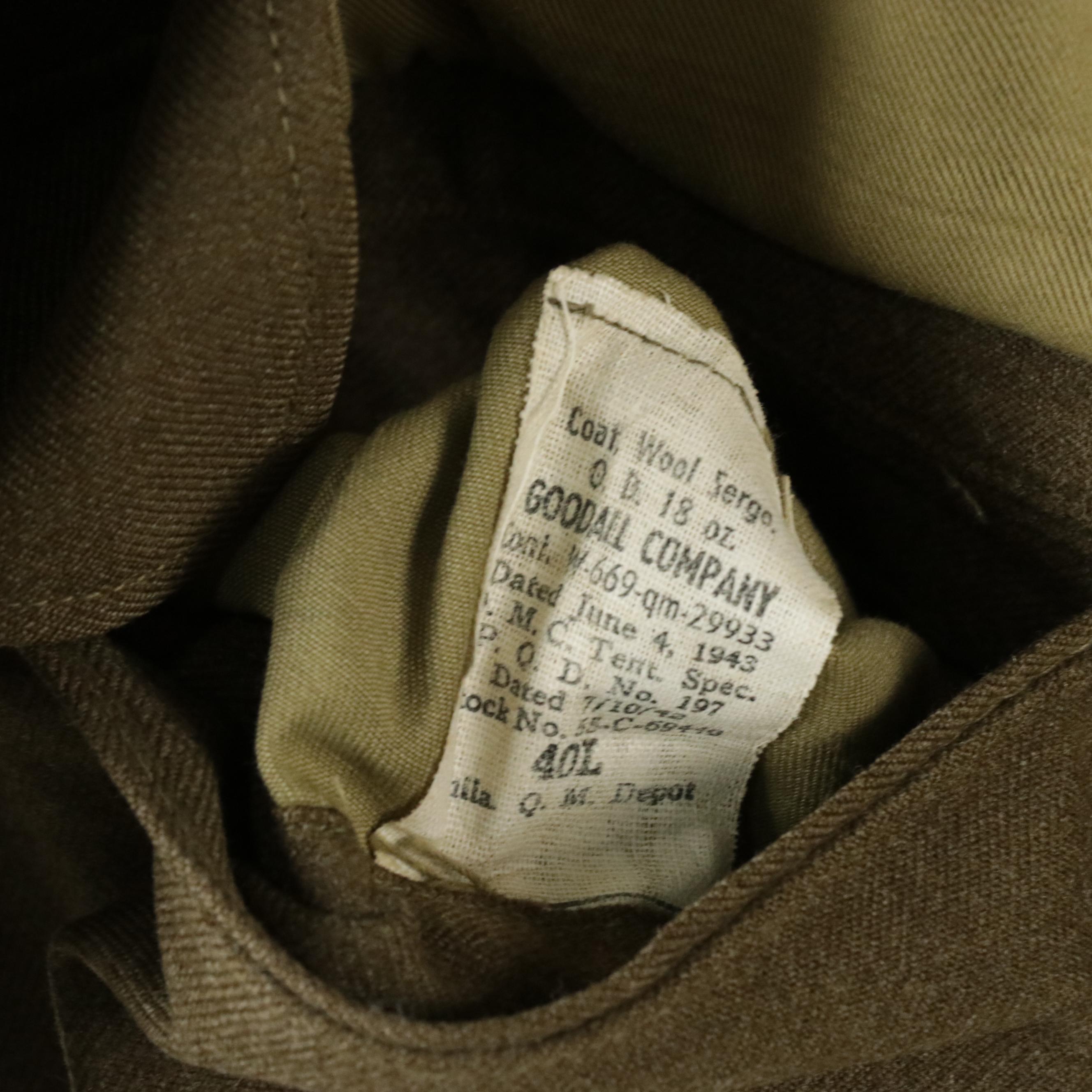 WWII Era US Army Service Dress Uniform, Overcoat, and Rubber-Lined Slicker