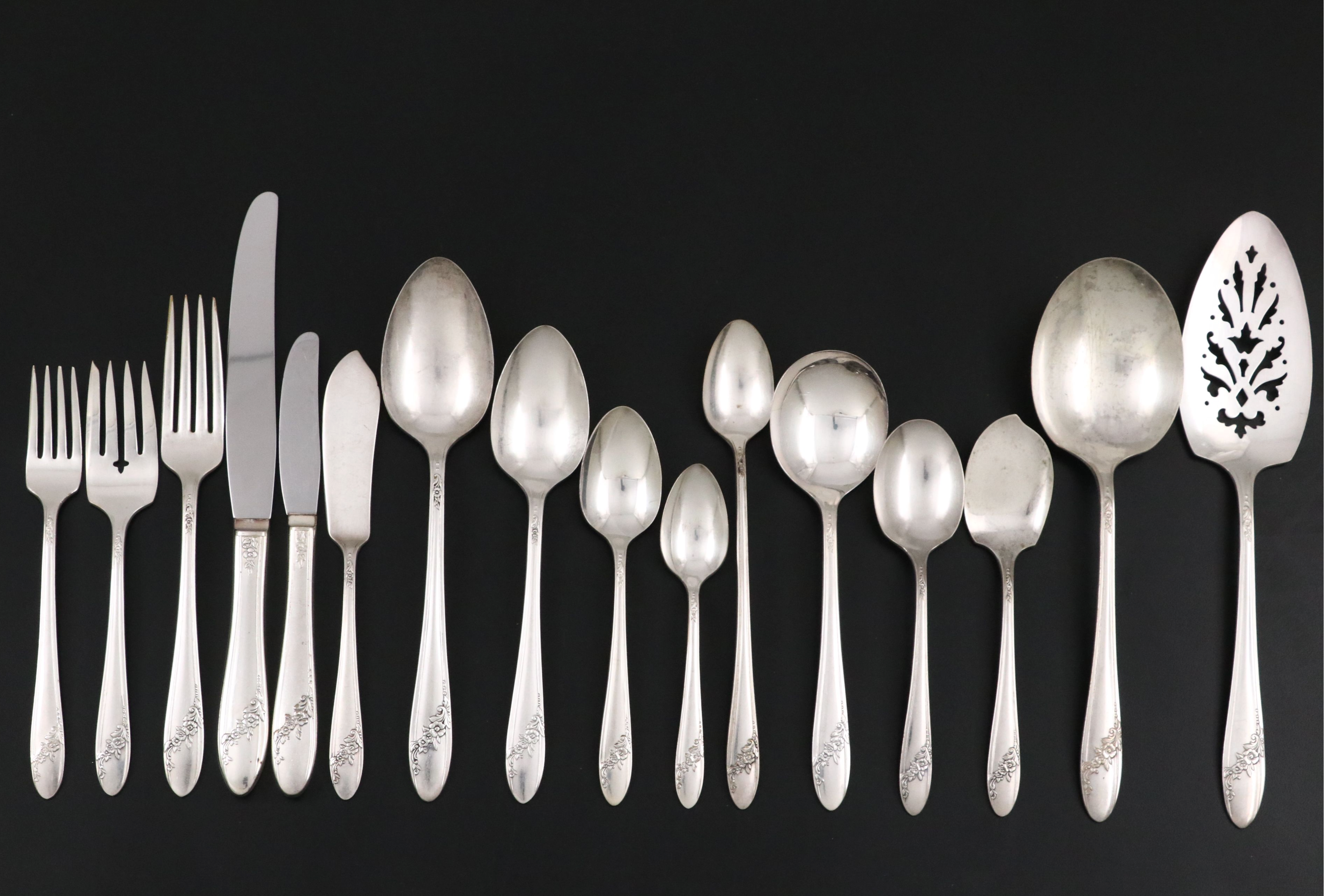 Oneida "Queen Bess II" Silver Plate Flatware, Mid to Late 20th Century