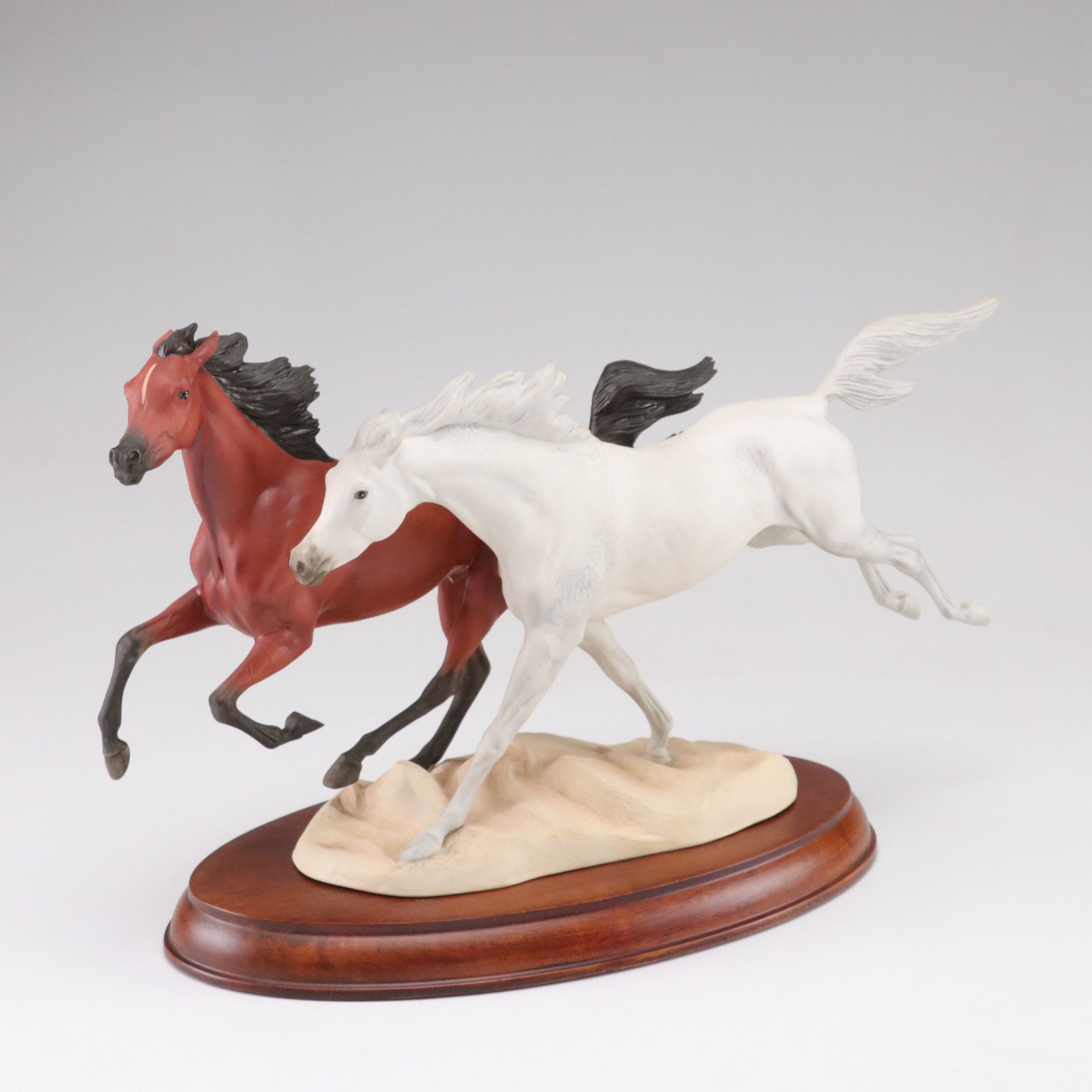 Franklin Mint Hand-Painted Porcelain Figurine "Racing the Wind" and Kaiser Horse