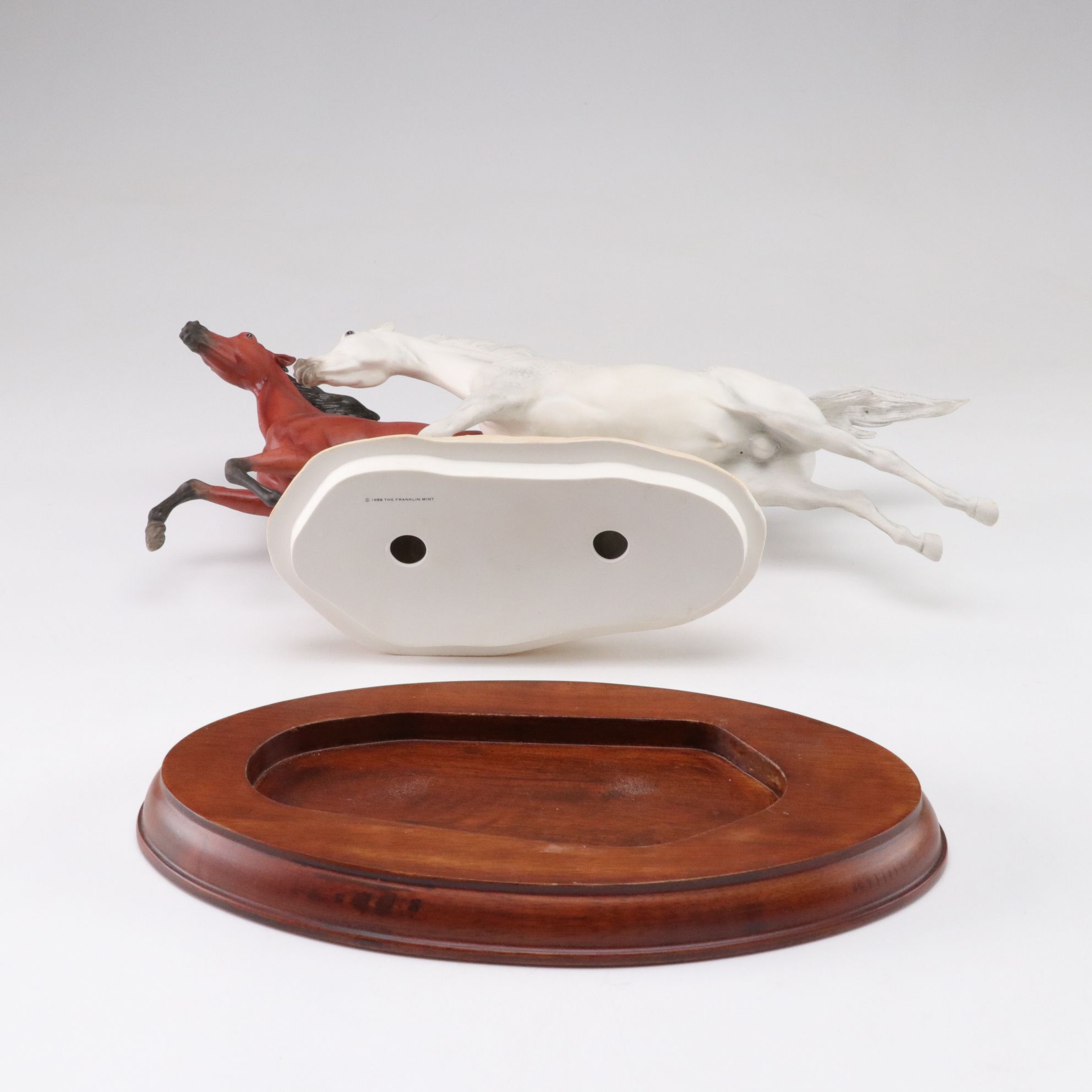 Franklin Mint Hand-Painted Porcelain Figurine "Racing the Wind" and Kaiser Horse