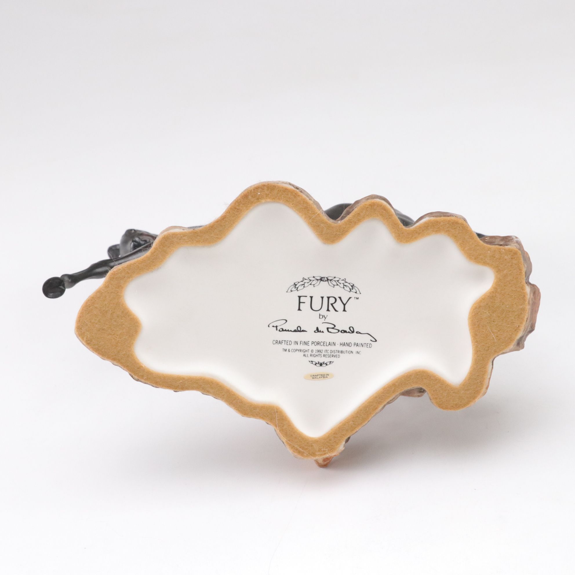 Franklin Mint Hand-Painted Porcelain Horse Figurines "Fury" and "Silver"