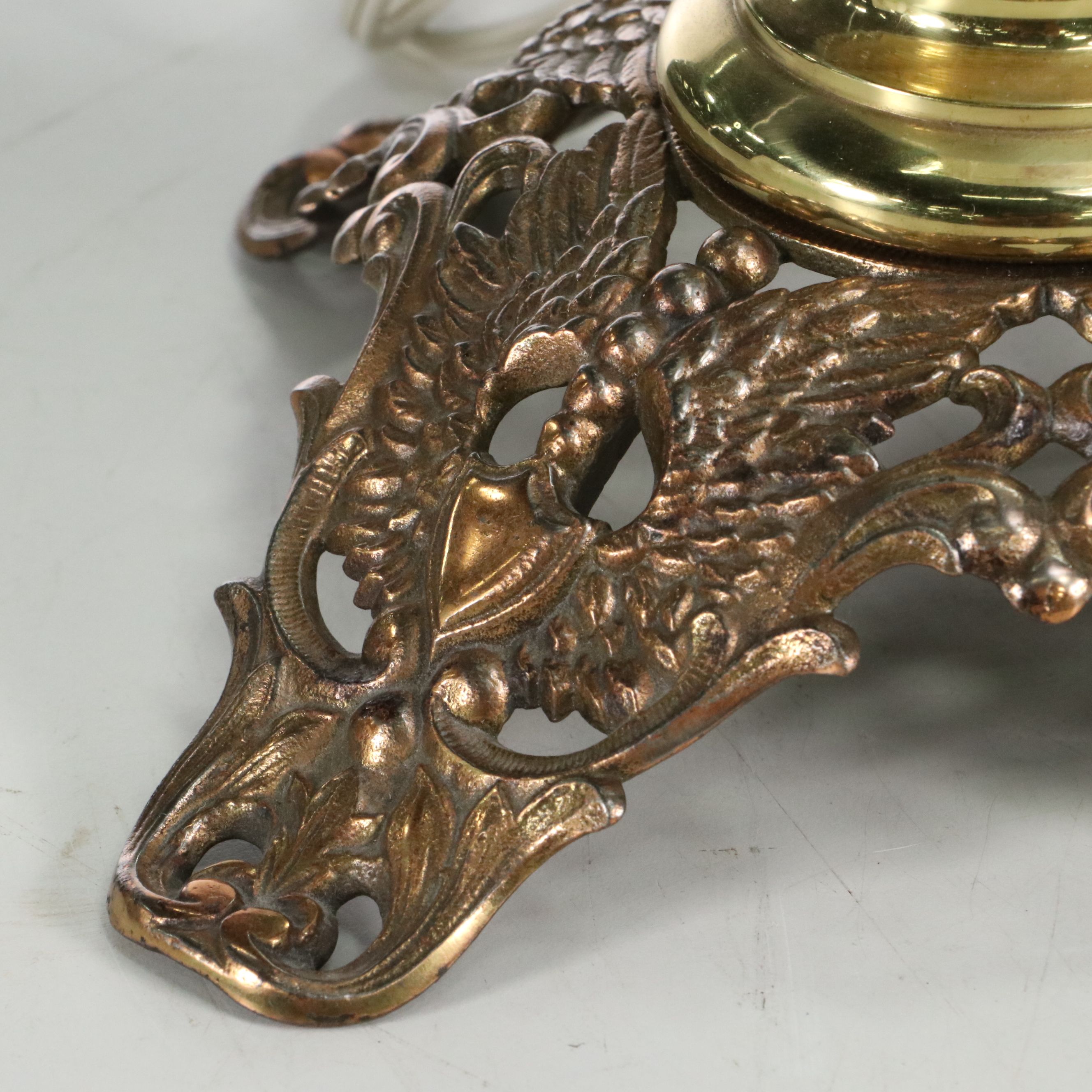 Victorian Style Paint-Decorated Milk Glass Single Globe Parlor Lamp