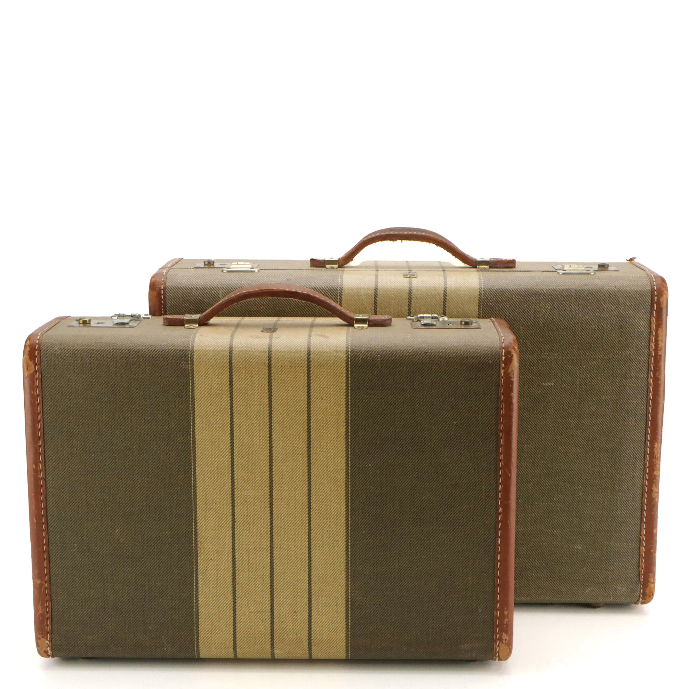 Belber Trunk and Bag Co. Matched Hardside Suitcases, Mid-20th Century